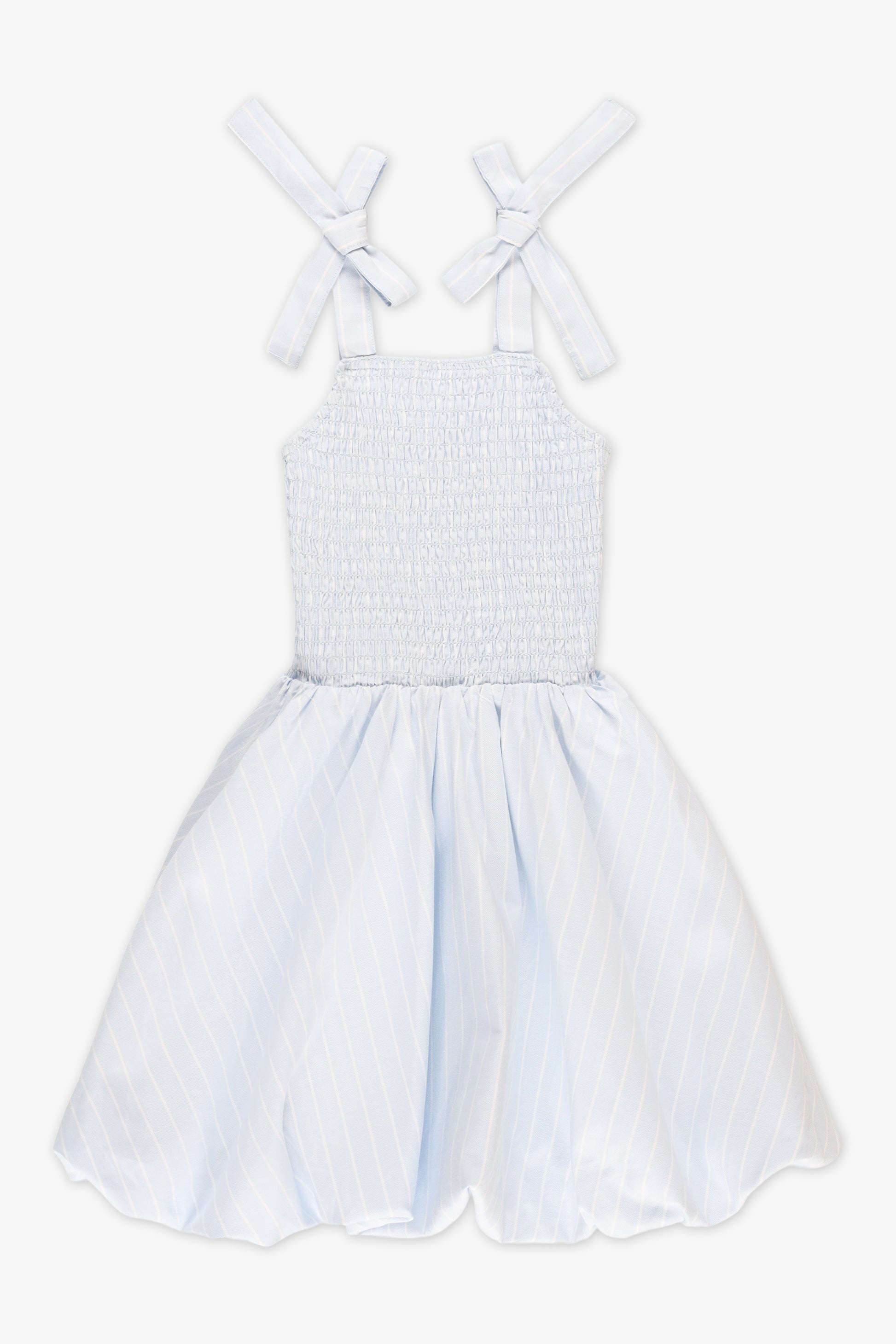 Robe plissée rayée sans manches - Enfant fille && BLEU