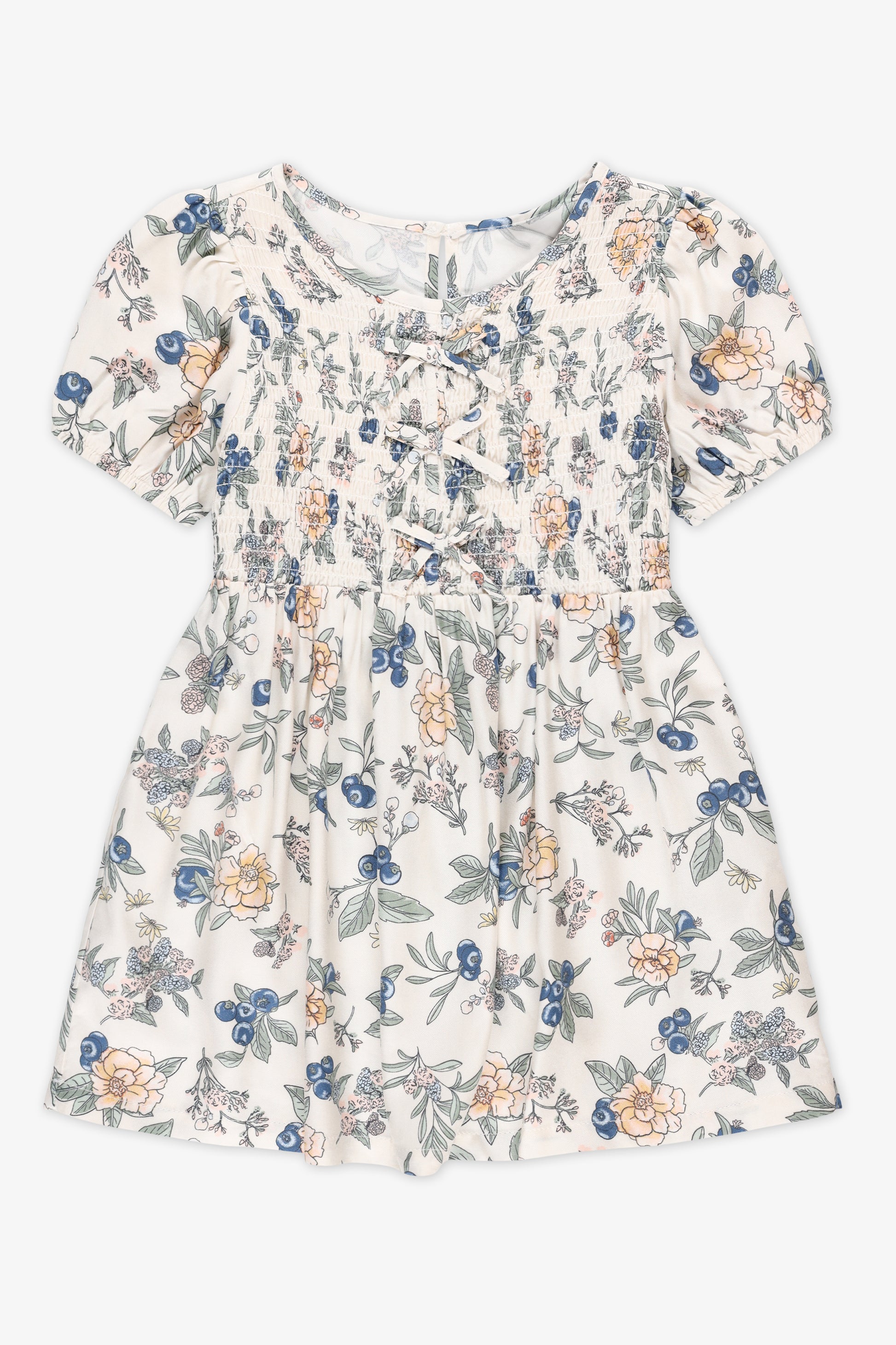Robe imprimée à manches courtes - Enfant fille && BEIGE