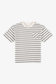 Chandail rayé à manches courtes – Enfant fille && BLANC MULTI