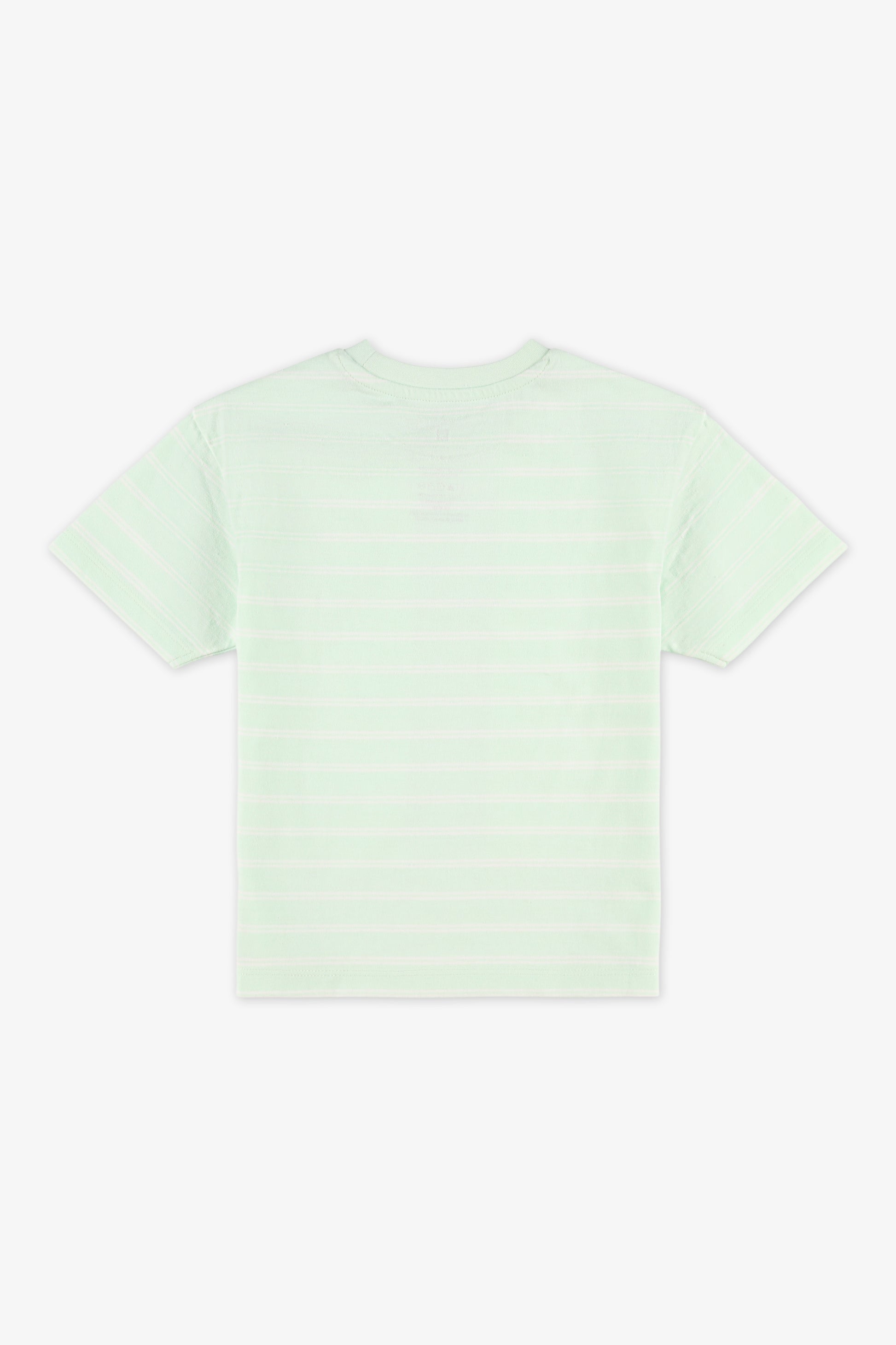 Chandail rayé à manches courtes – Enfant fille && VERT/MULTI