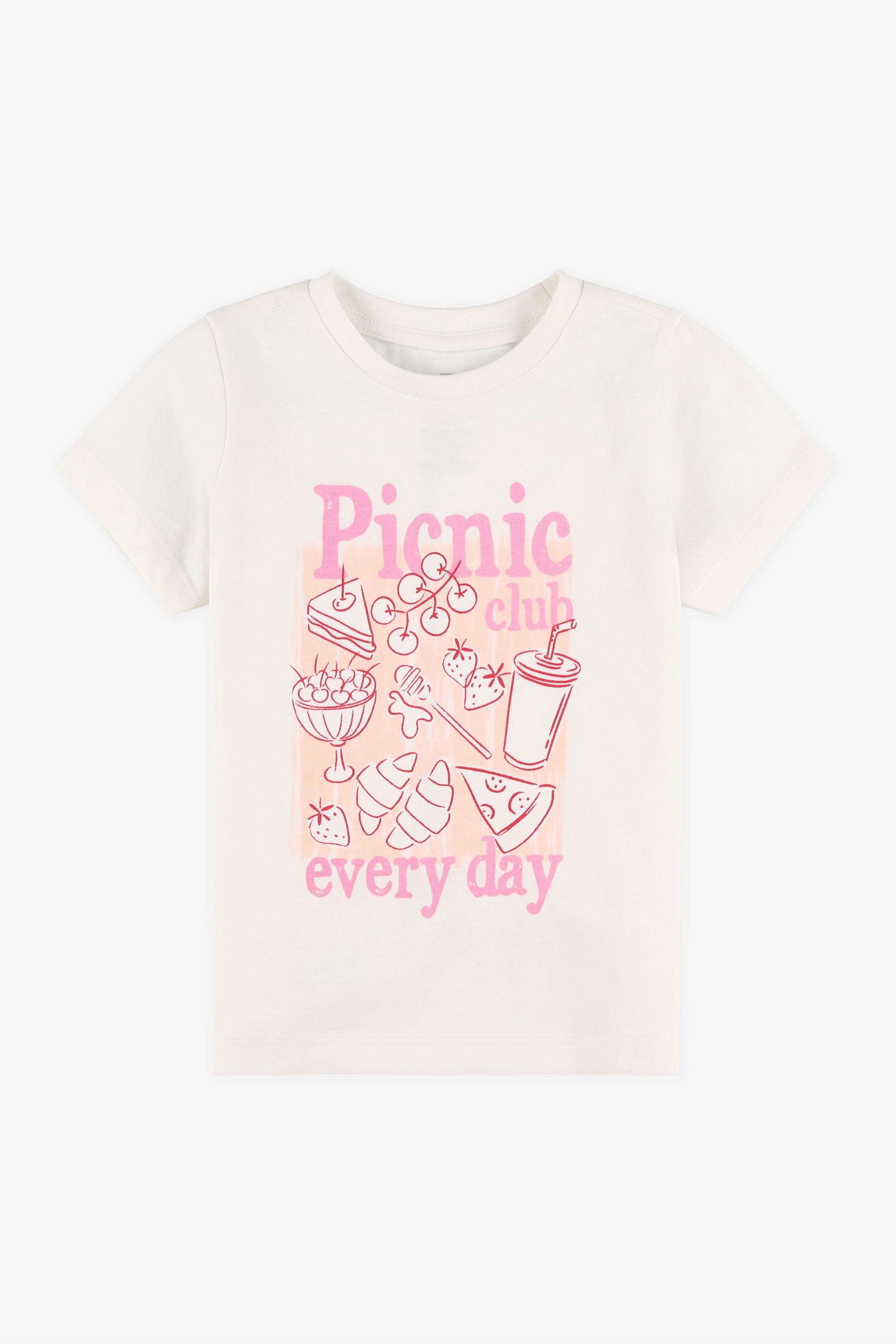 Chandail graphique manches courtes – Enfant fille 2/20$ && BLANC