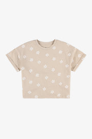 Chandail T-shirt imprimé manches courtes - Enfant fille 2/20 && TAUPE