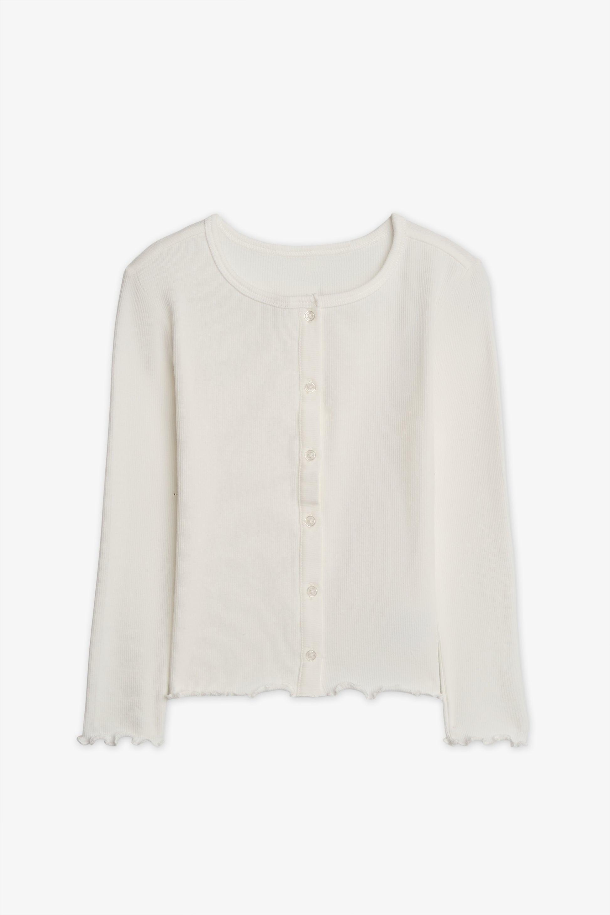 Veste légère manches longues en coton - Enfant fille && BLANC