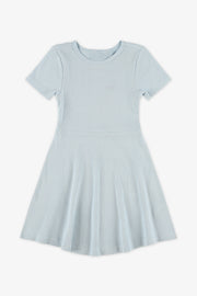 Robe manches courtes en coton extensible - Enfant fille && BLEU