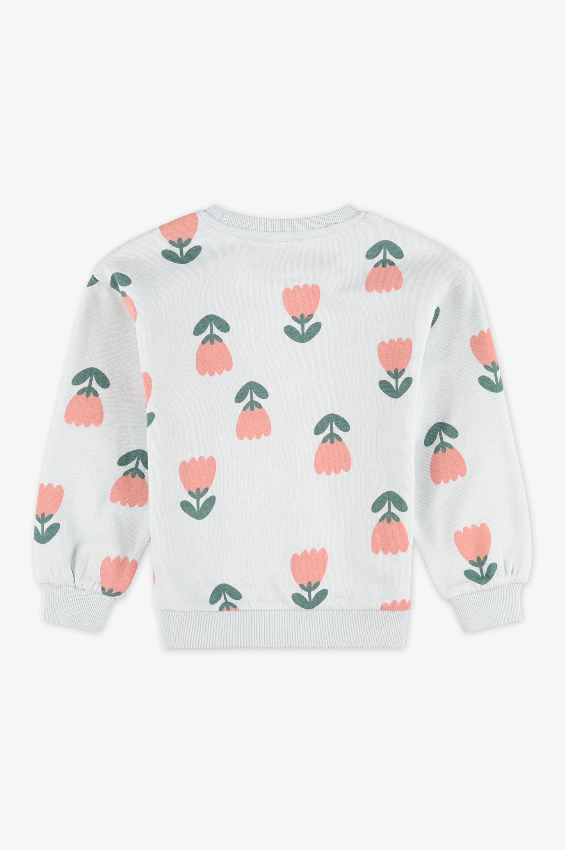 Chandail ouaté manches longues imprimé - Enfant fille && BLEU MULTI
