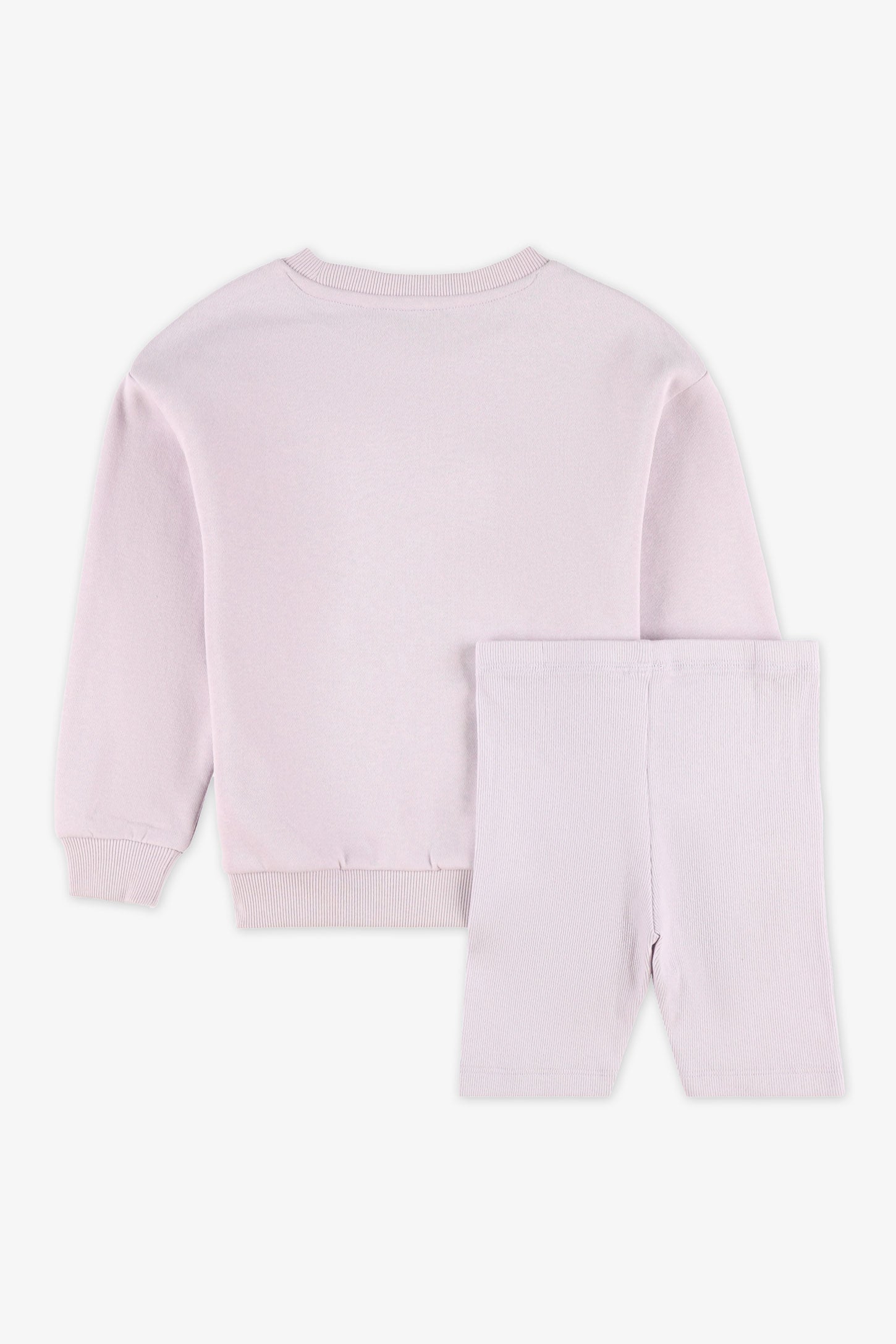 Chandail ouaté graphique et short court - Enfant fille && MAUVE
