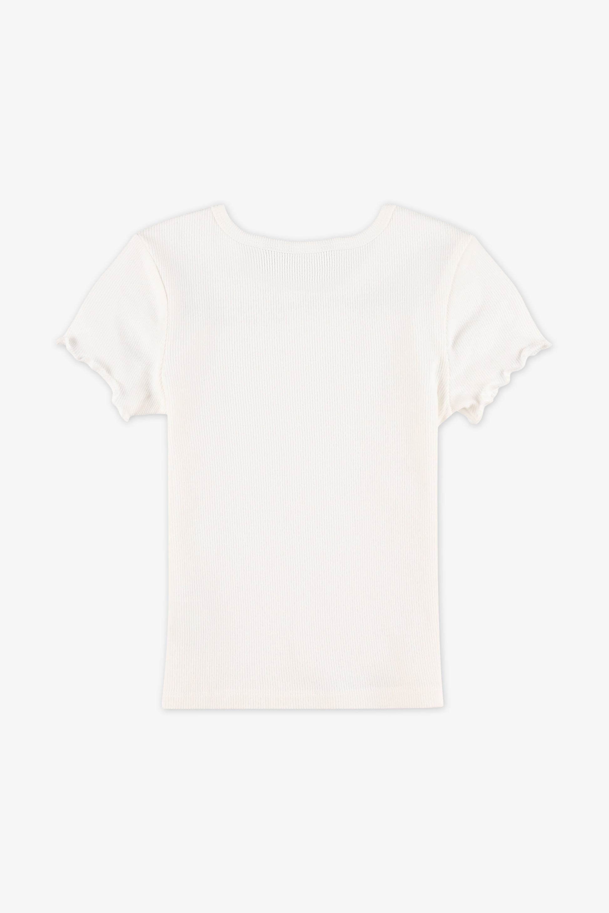 Chandail T-shirt uni manches courtes - Enfant fille && BLANC