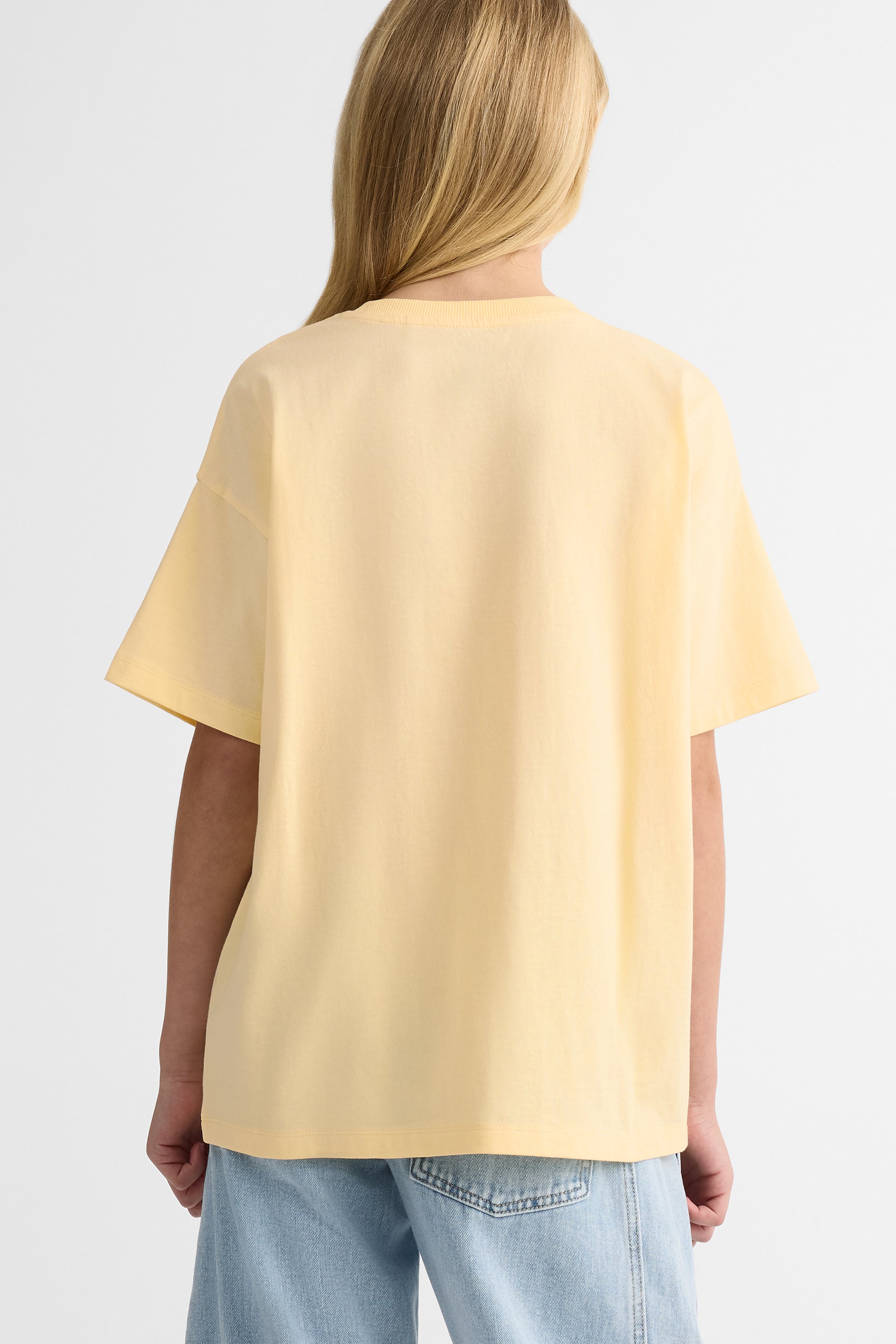Loose fit round neck graphic T-shirt - Teen girl && JAUNE