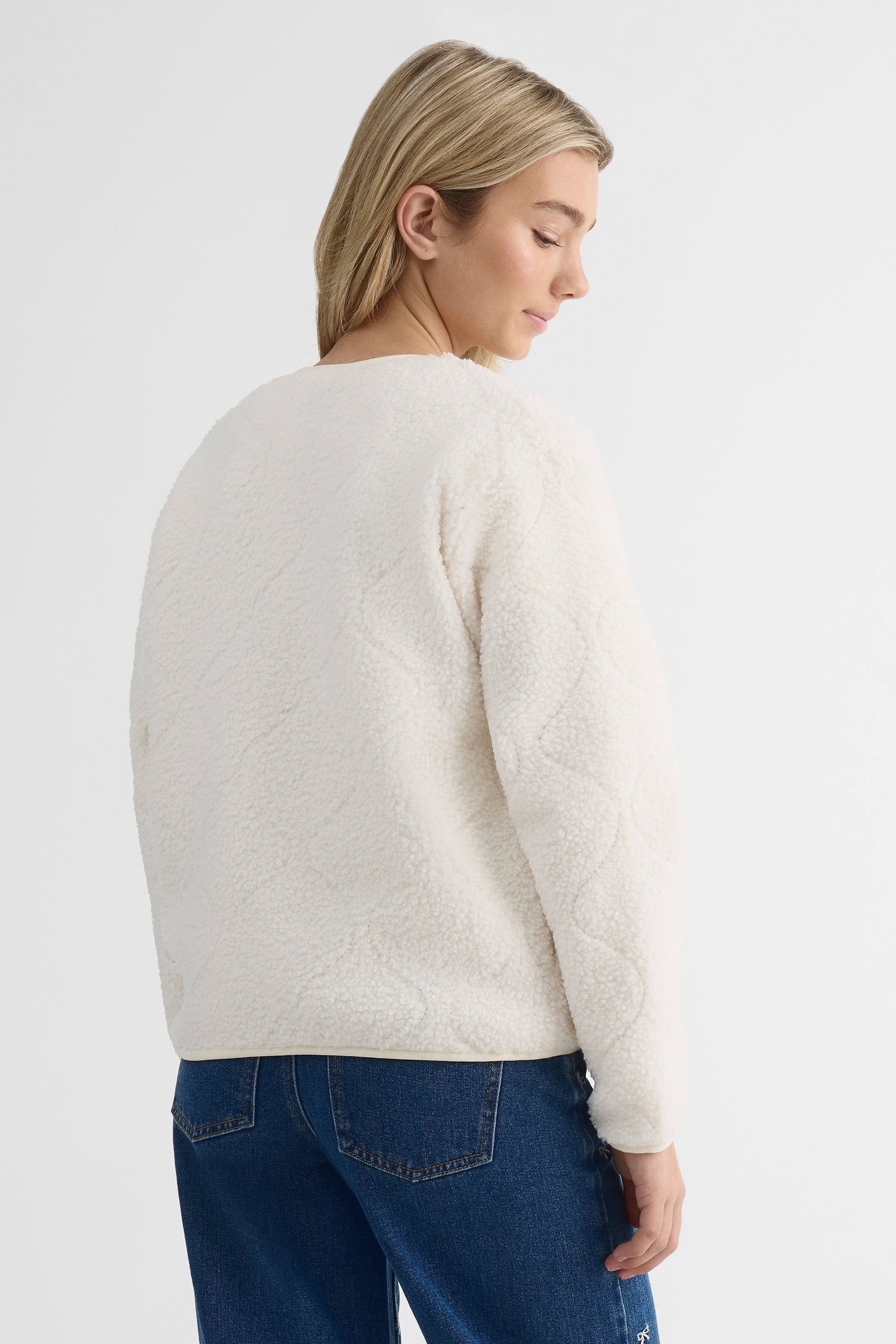 Veste en Sherpa brodée – Ado fille && BEIGE