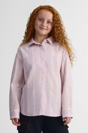 Chemisier rayé manches longues – Ado fille && MAUVE/MULTI