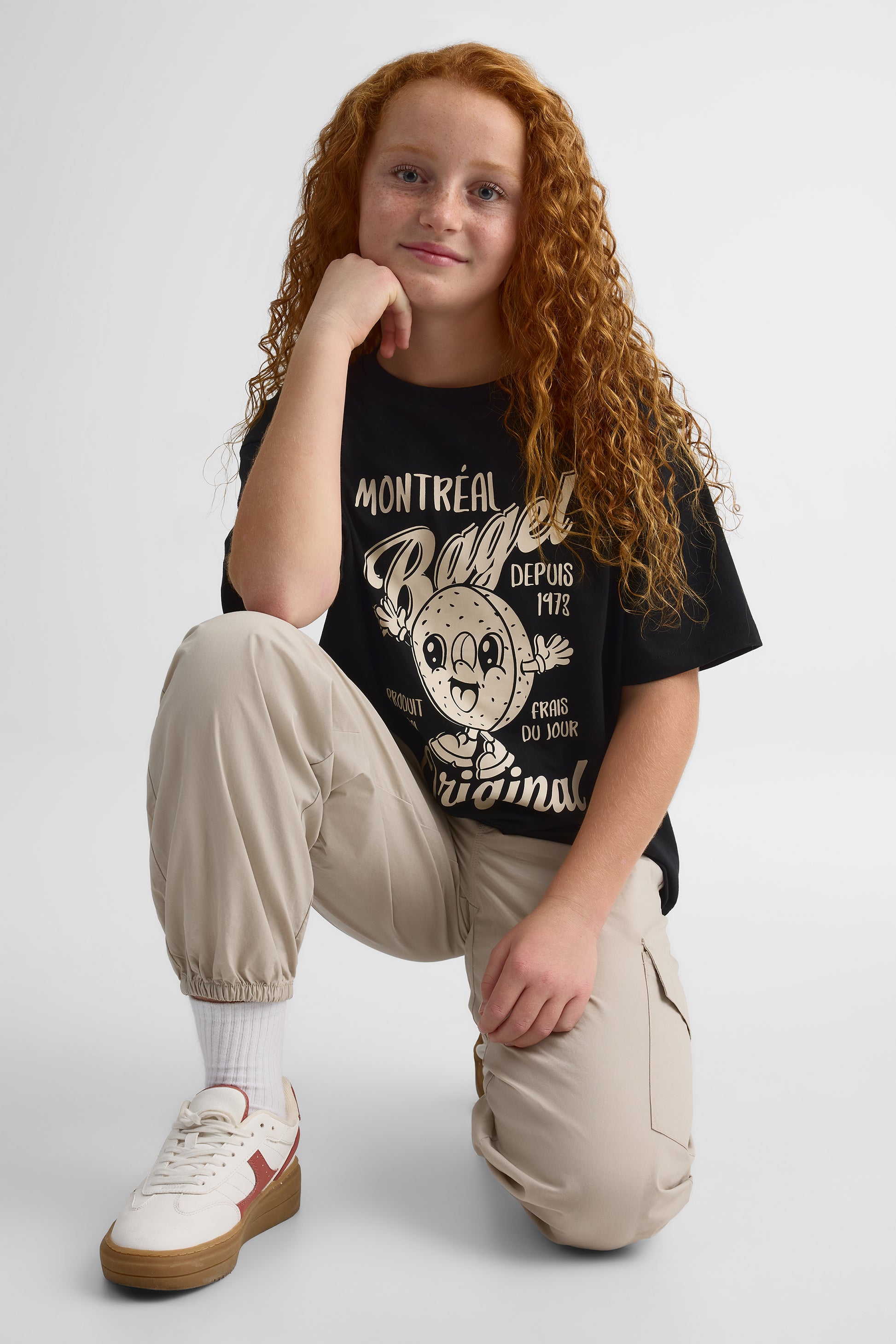 Pantalon parachute uni avec poches - Ado fille && BEIGE
