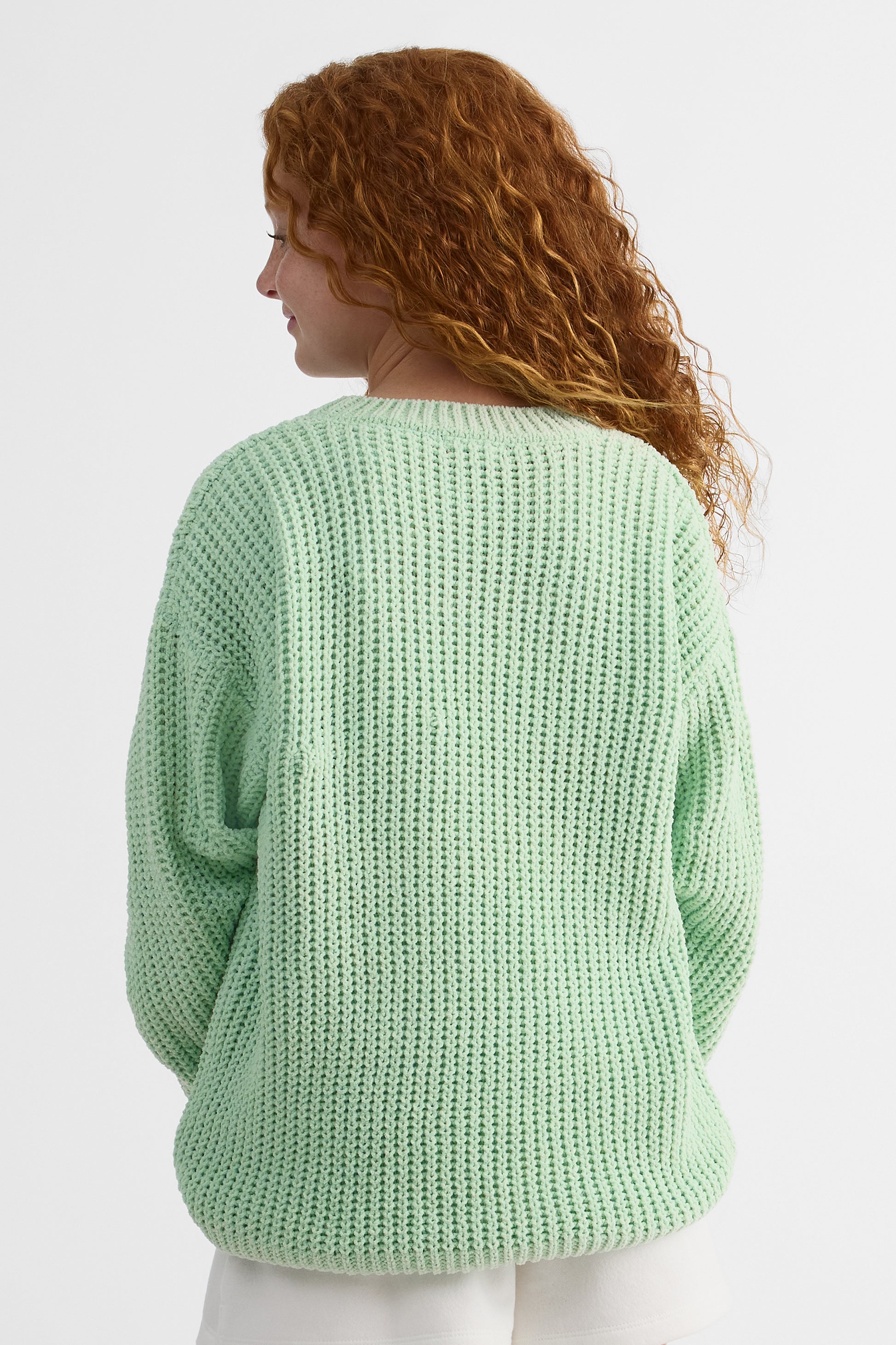 Chandail tricot col rond uni – Ado fille && VERT