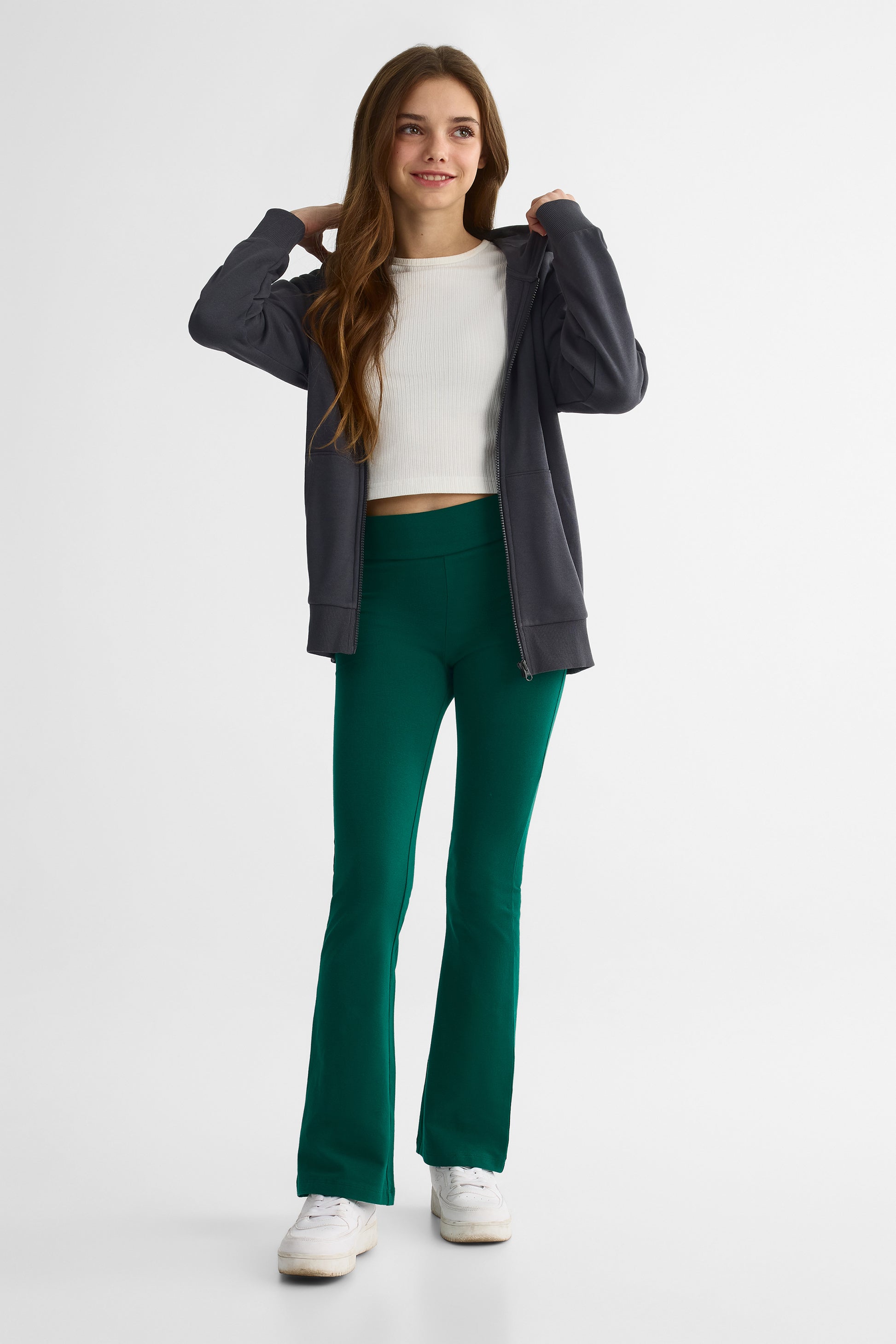 Pantalon style legging jambes larges - Ado fille && VERT