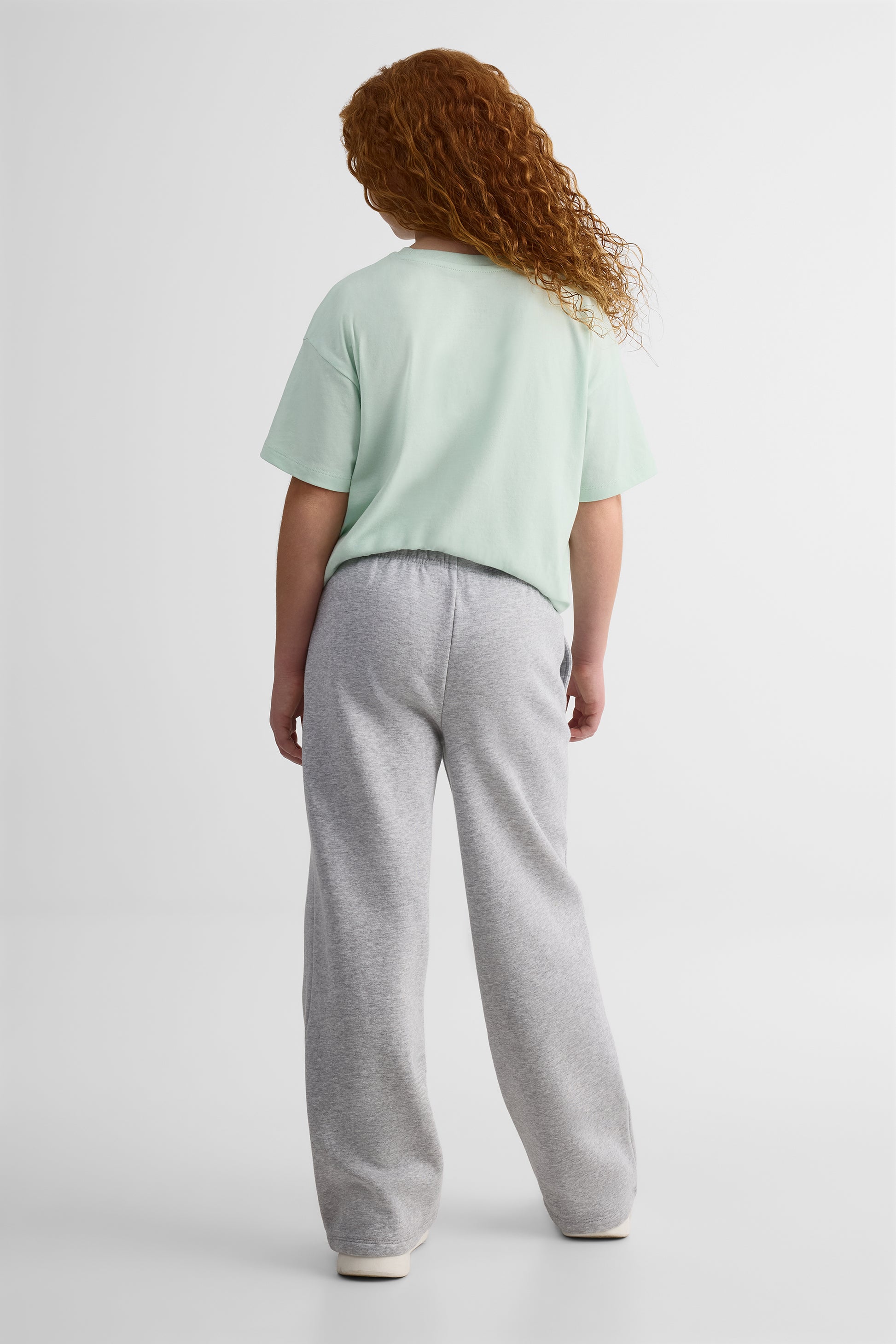 Pantalon ouaté uni à jambes larges - Ado fille && GRIS MIXTE