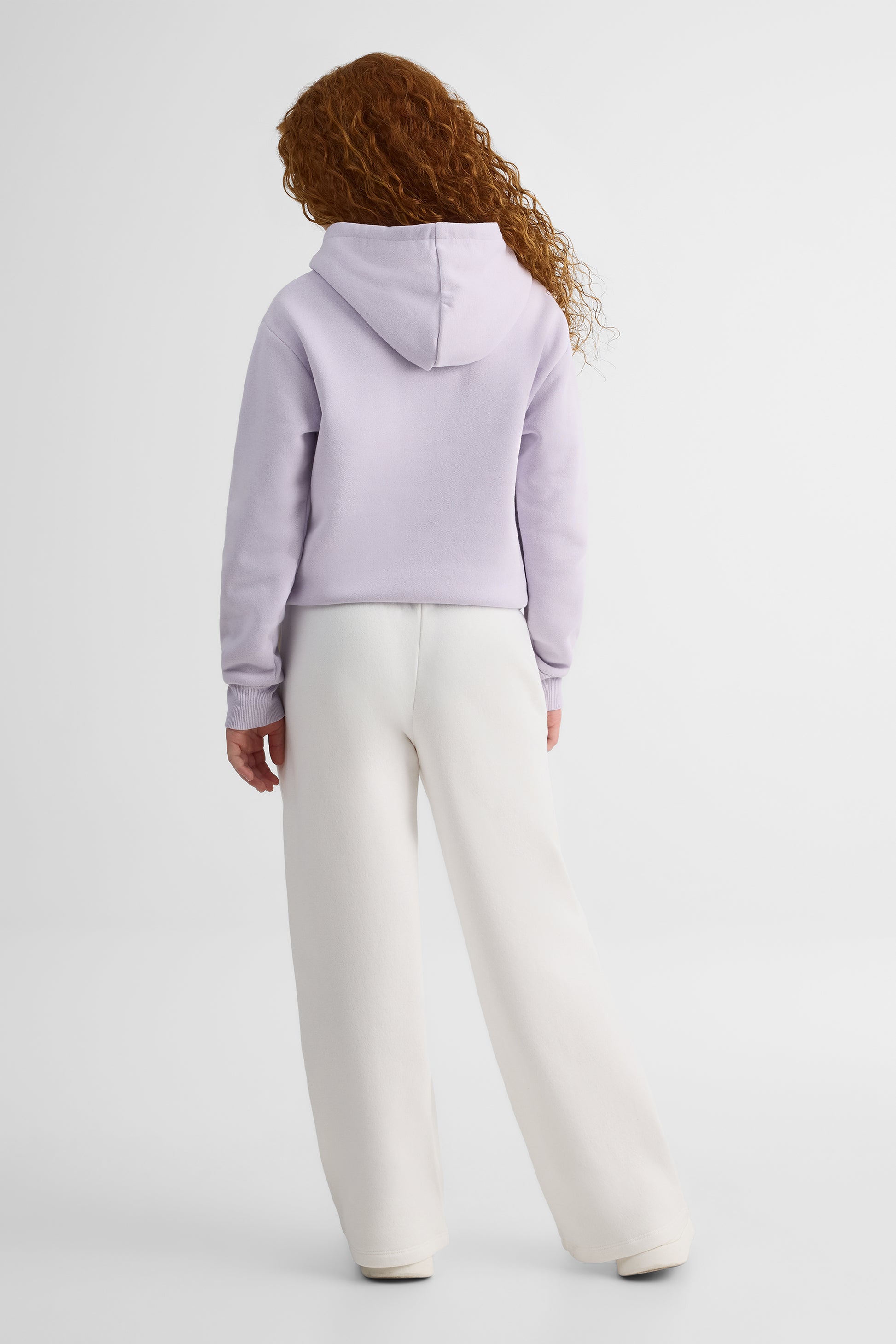 Pantalon ouaté uni à jambes larges - Ado fille && BLANC CASSÉ