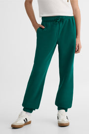 Pantalon jogger en fleece uni – Ado fille && VERT