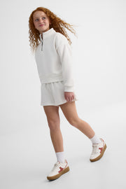 Short court en fleece uni avec cordon - Ado fille && NOIR