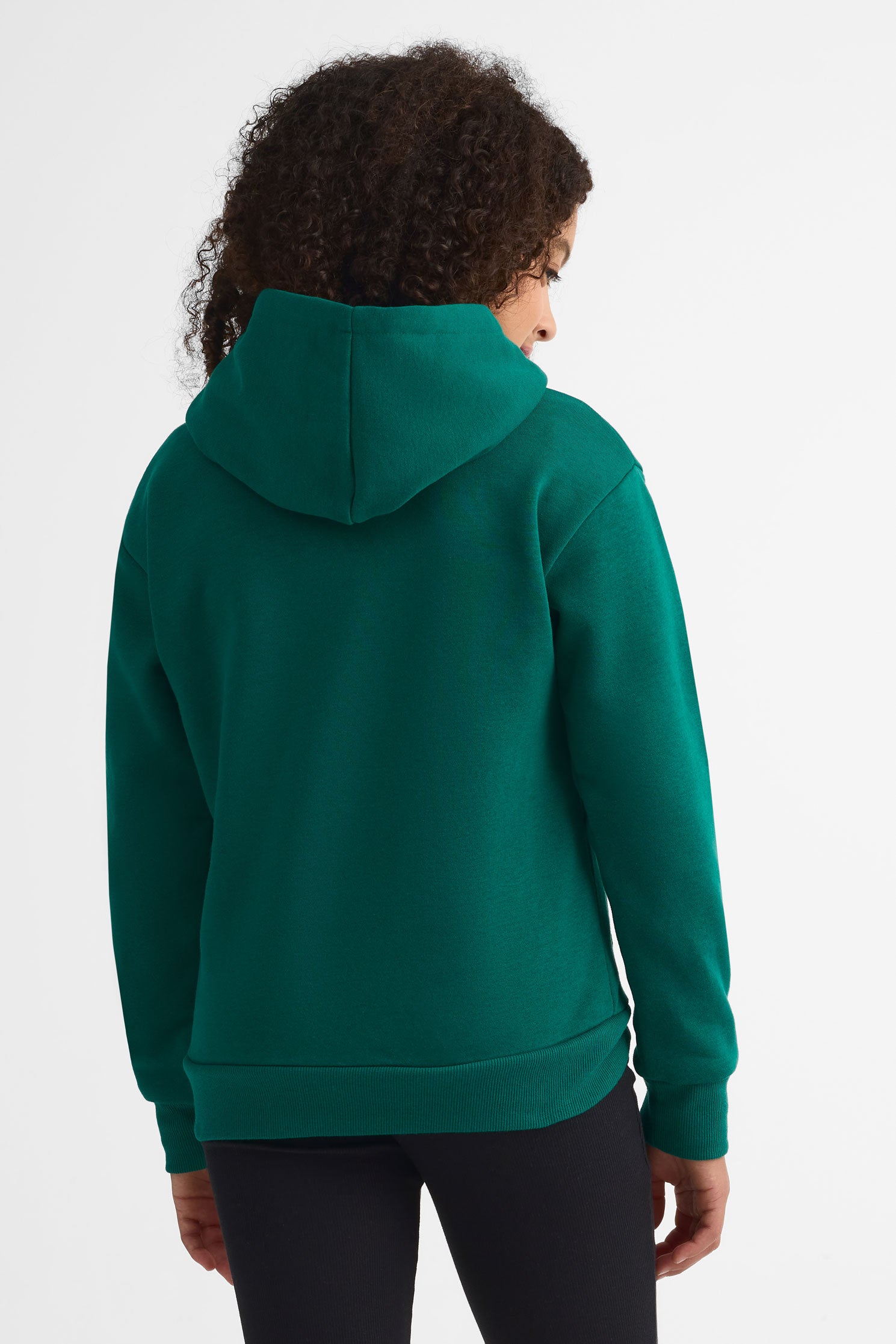 Chandail ouaté uni à capuchon – Ado fille && VERT