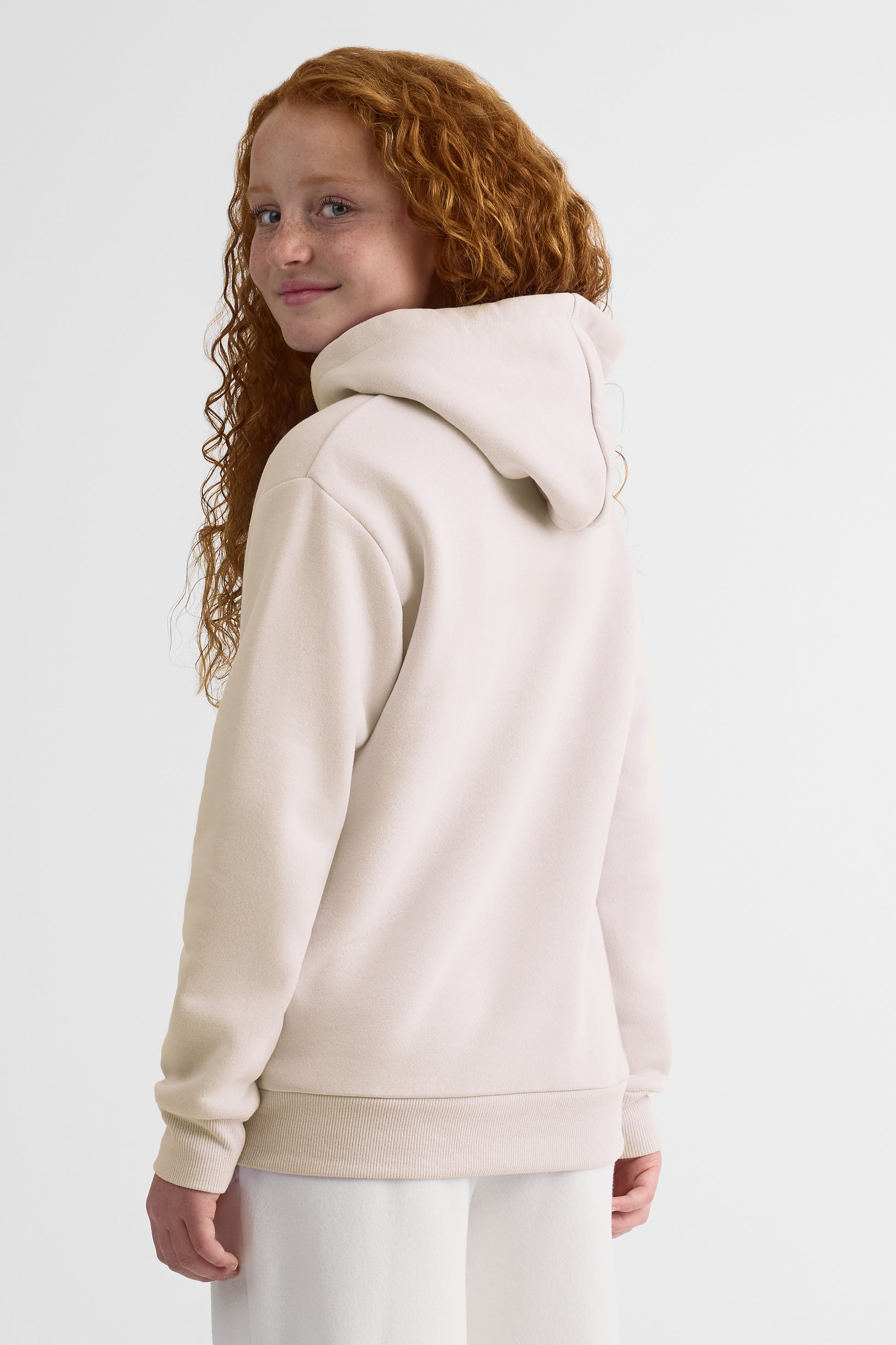 Chandail ouaté uni à capuchon – Ado fille && BEIGE