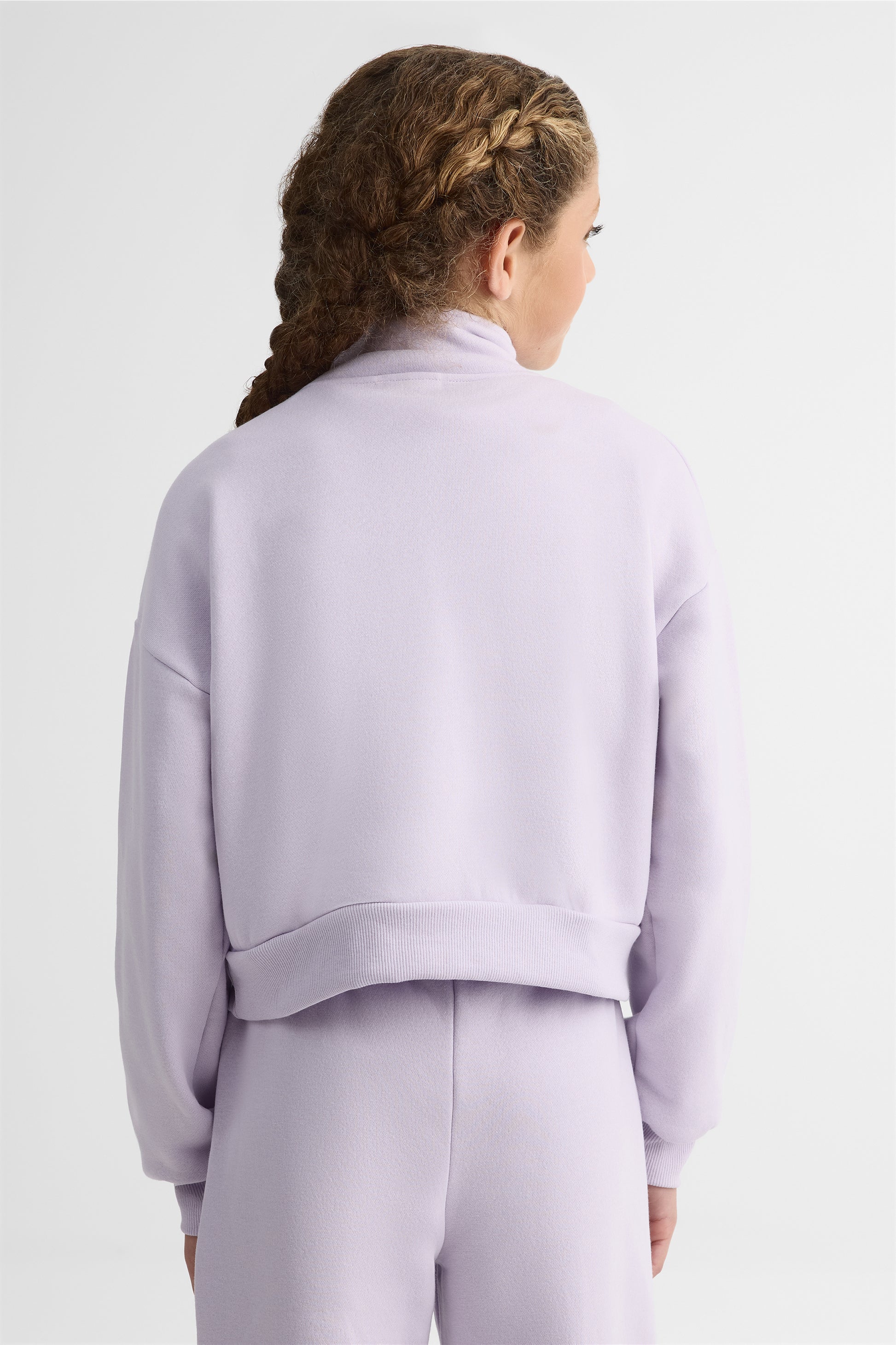 Chandail ouaté manches longues col montant - Enfant fille && MAUVE
