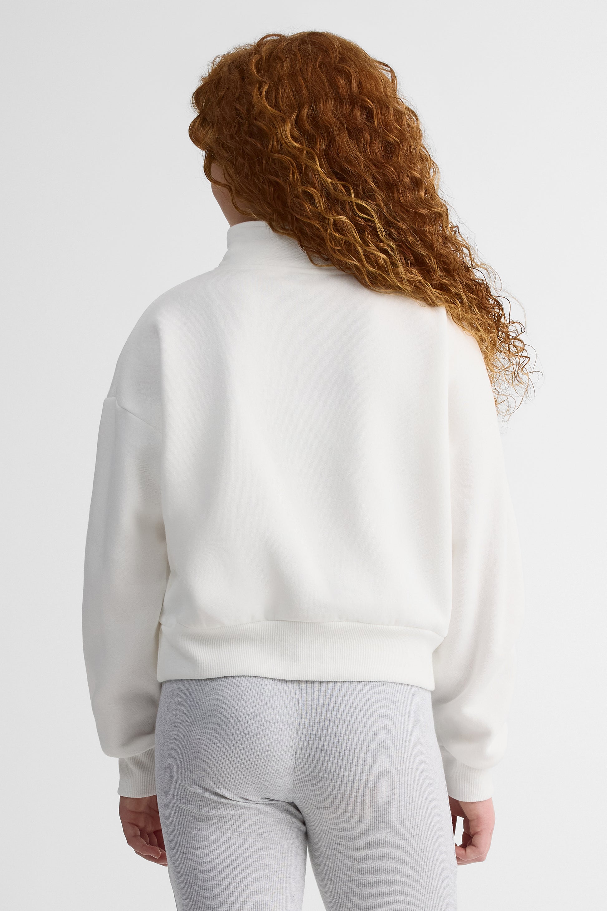 Chandail ouaté manches longues col montant - Enfant fille && BLANC CASSÉ
