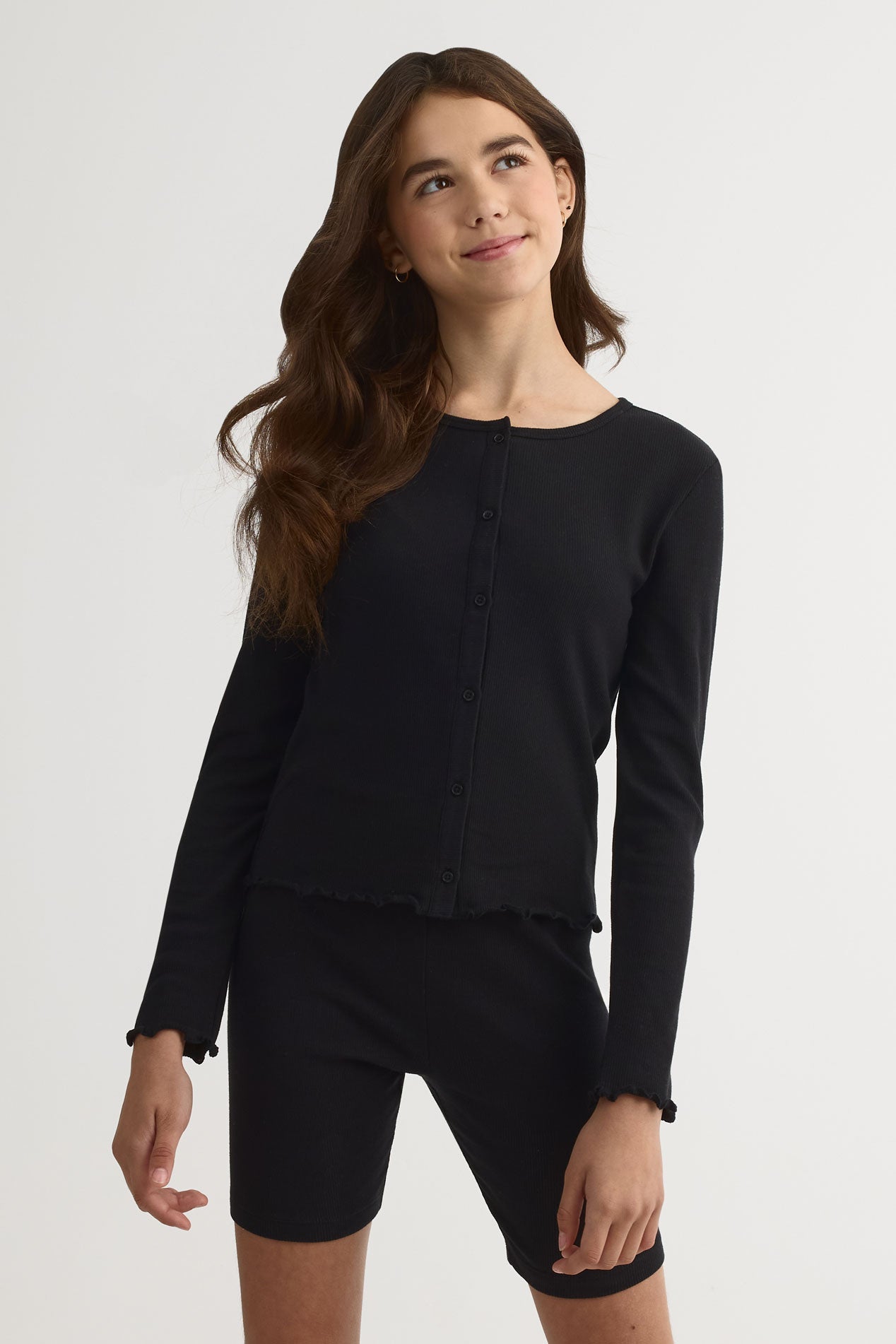 Veste légère unie en stretch - Ado fille && NOIR