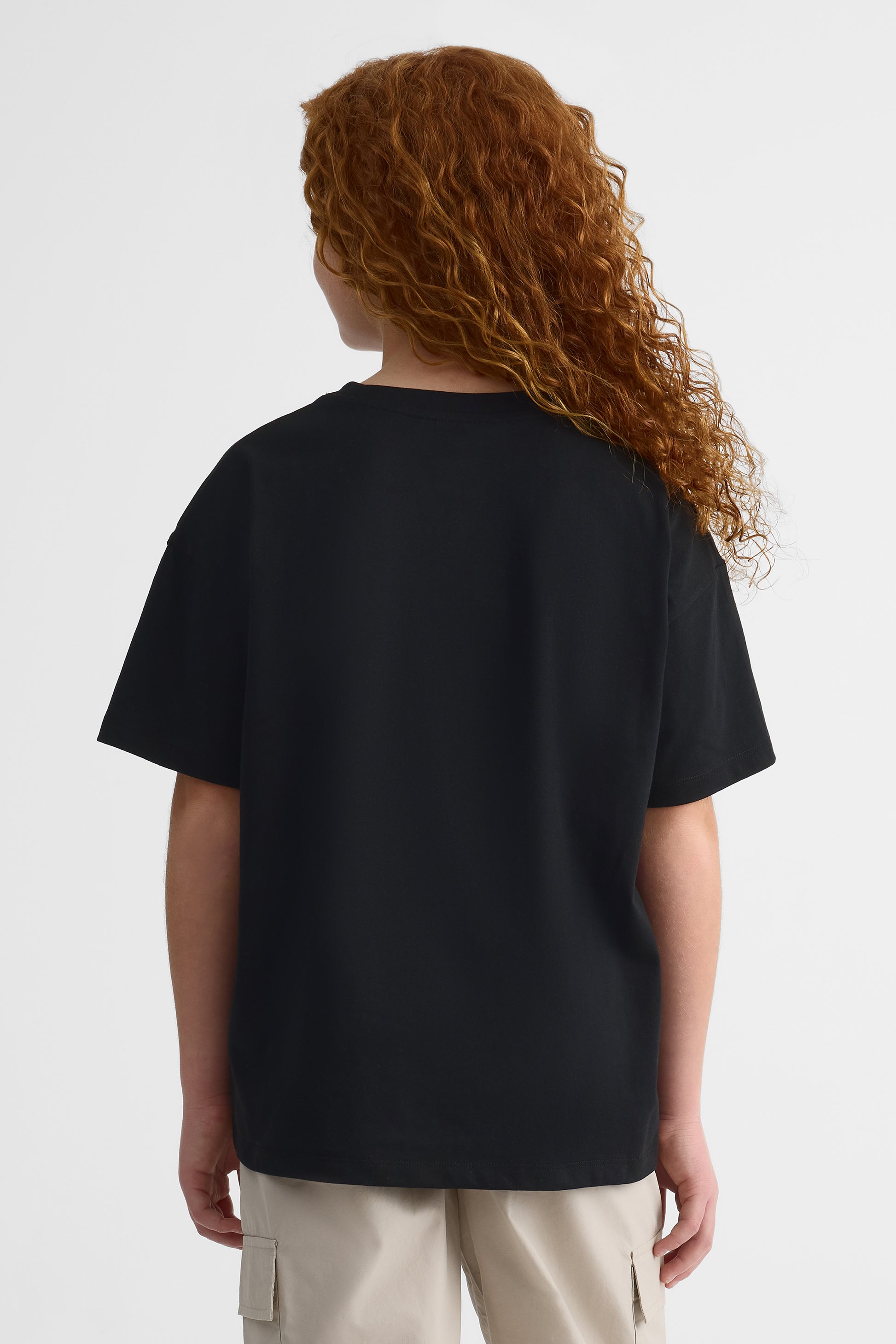 T-shirt graphique ample manches courtes – Ado fille && NOIR