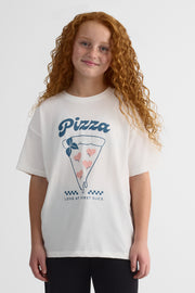 T-shirt graphique ample manches courtes – Ado fille && BLANC