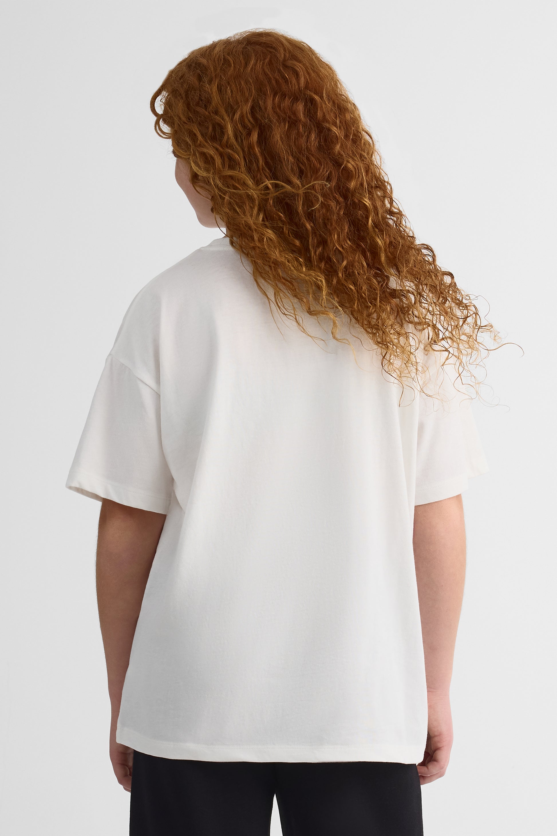 T-shirt graphique ample manches courtes – Ado fille && BLANC