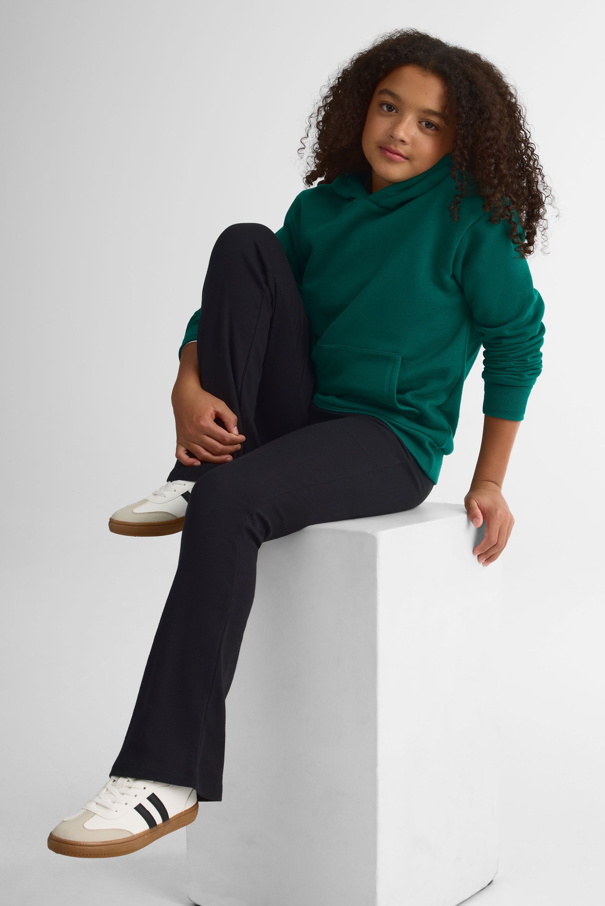 Legging flare en rib 2x2 – Ado fille && NOIR