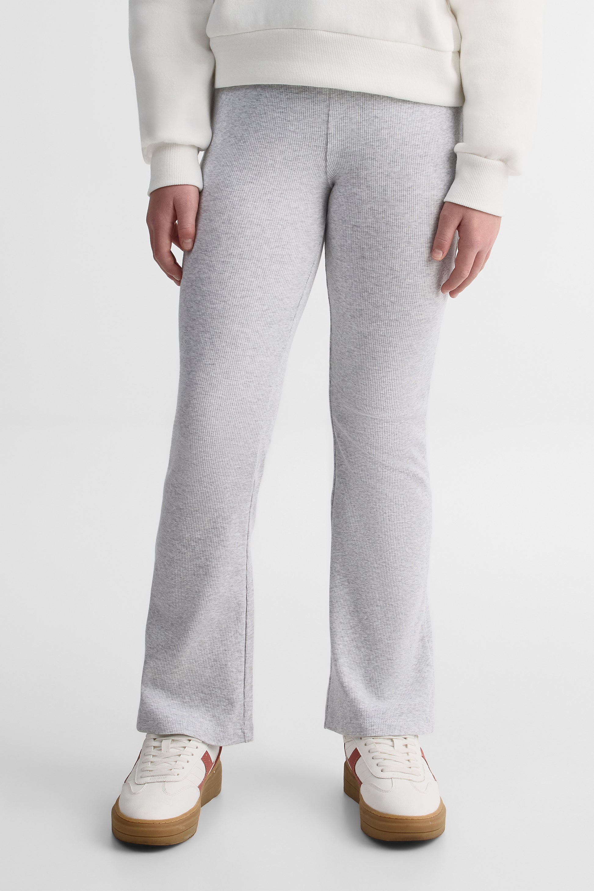 Legging flare en rib 2x2 – Ado fille && GRIS MIXTE