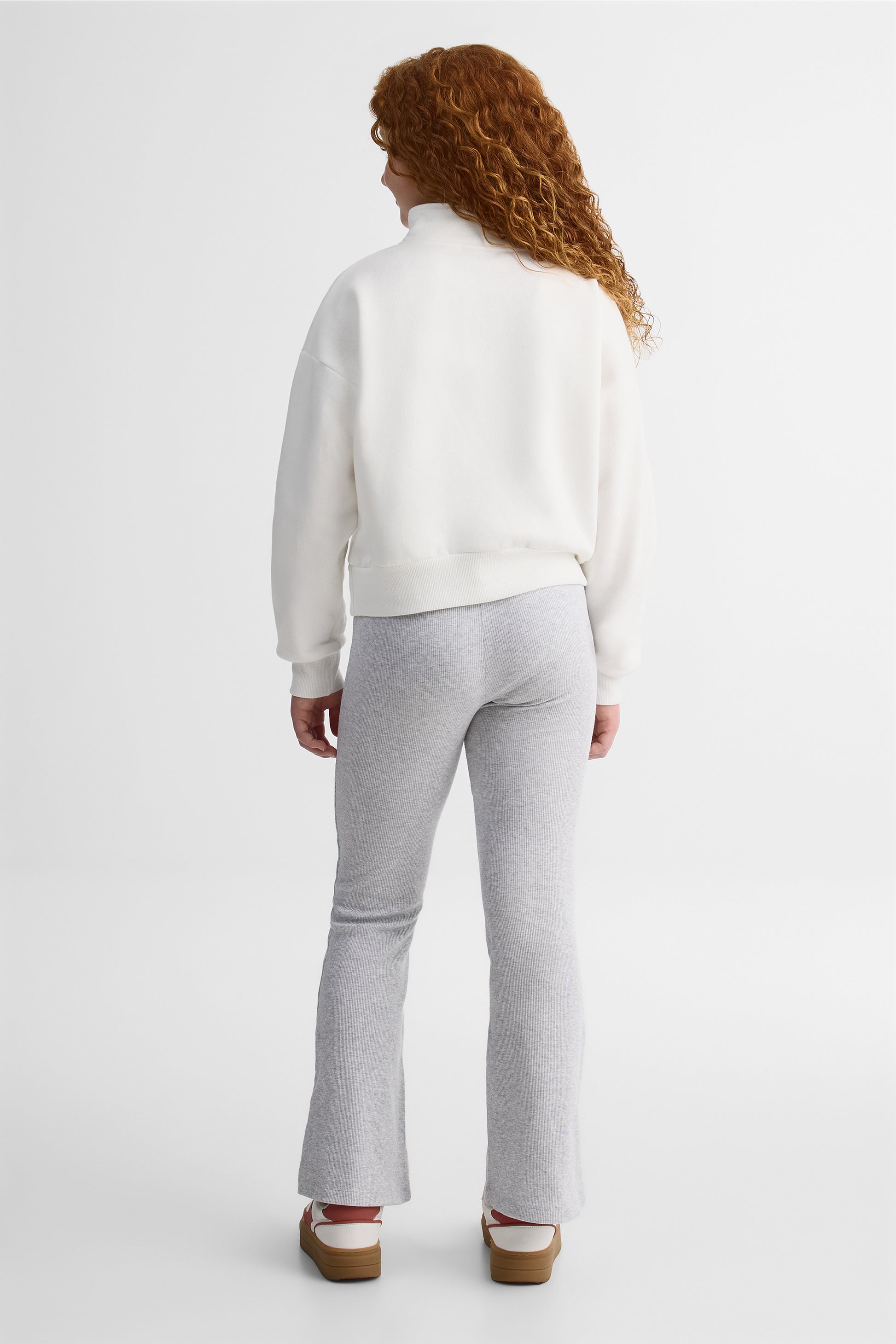 Legging flare en rib 2x2 – Ado fille && GRIS MIXTE
