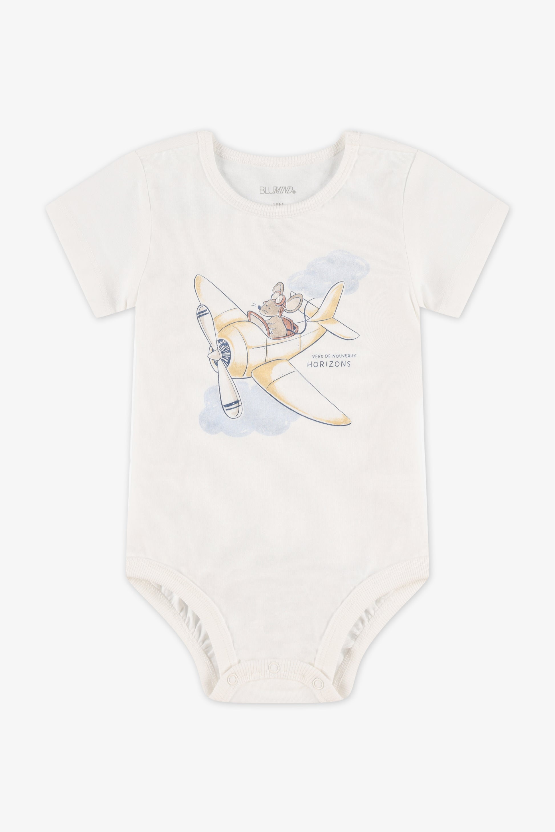 Cache-couche col rond imprimé – Bébé && BLANC