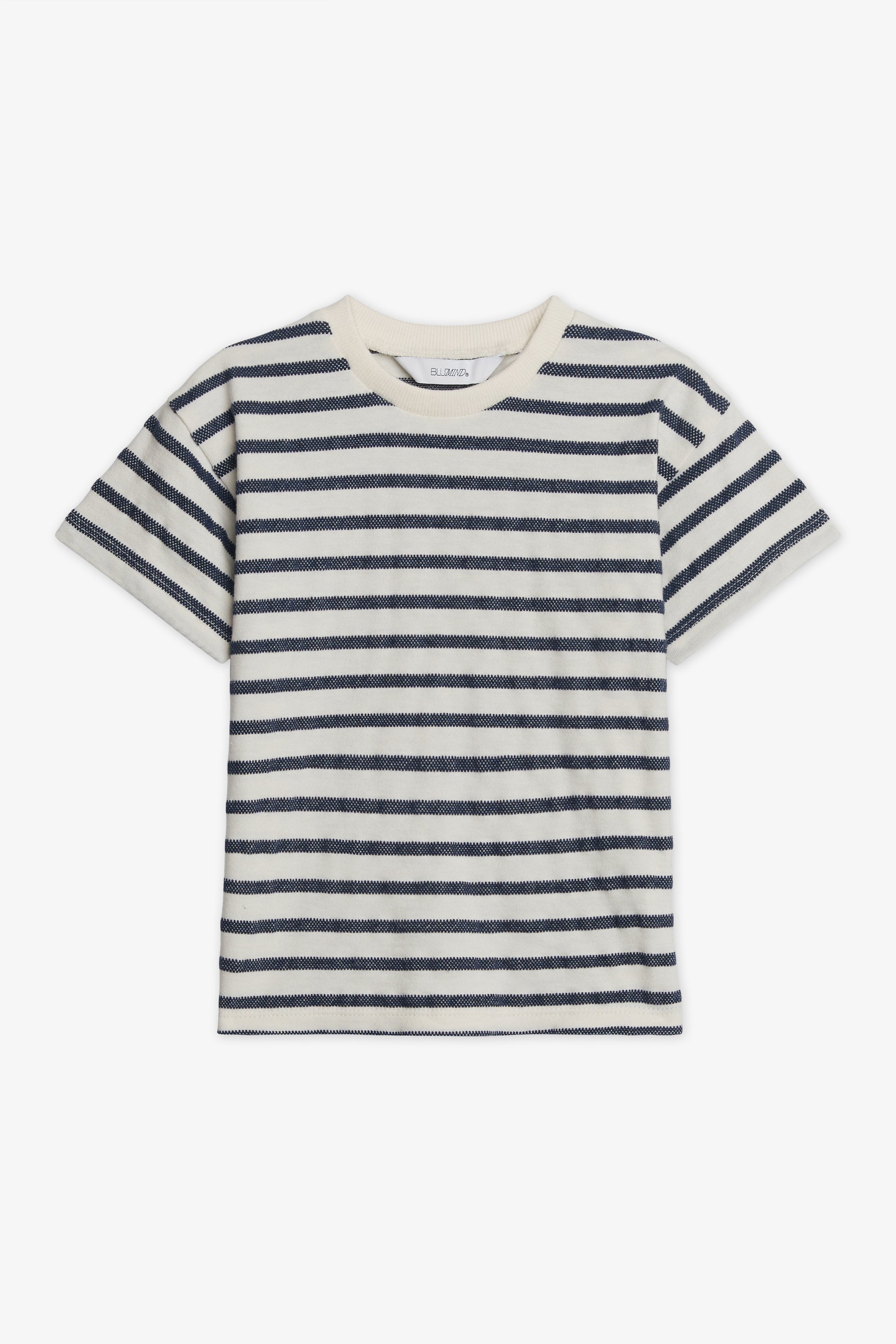Chandail rayé col rond boxy - Bébé garçon && MARIN/MULTI