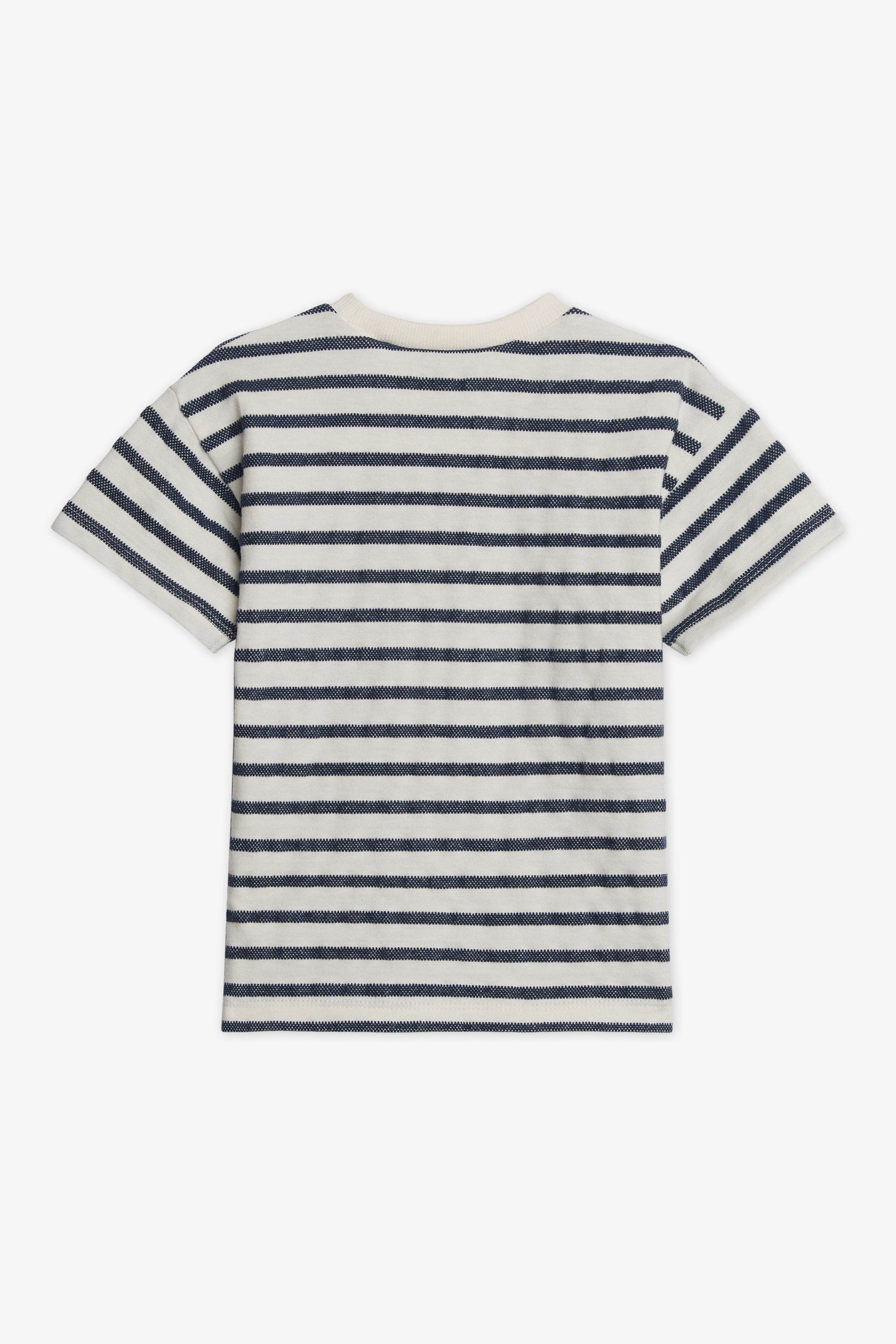 Chandail rayé col rond boxy - Bébé garçon && MARIN/MULTI