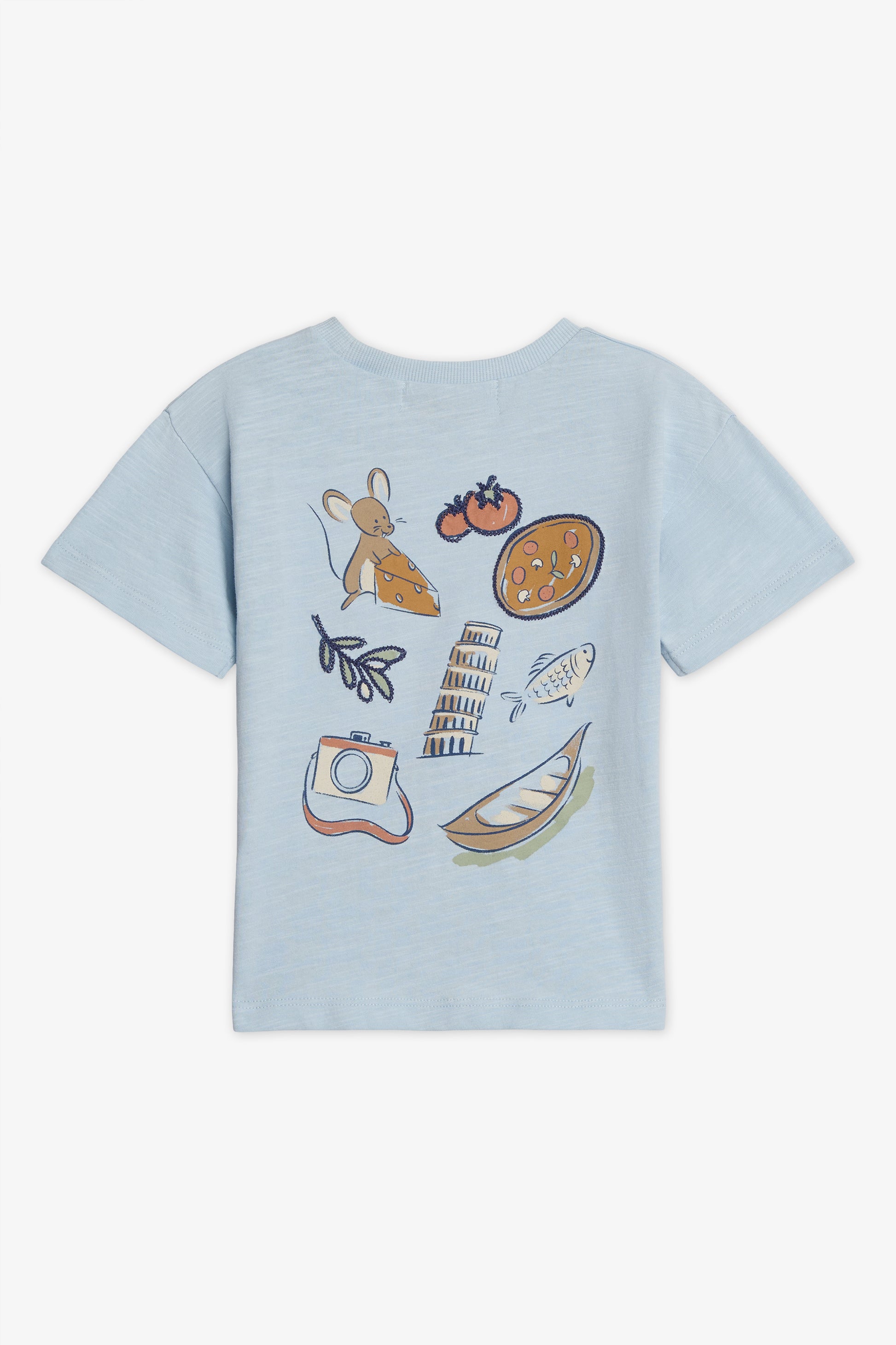 Chandail M/courtes boxy en coton - Bébé garçon && BLEU PALE