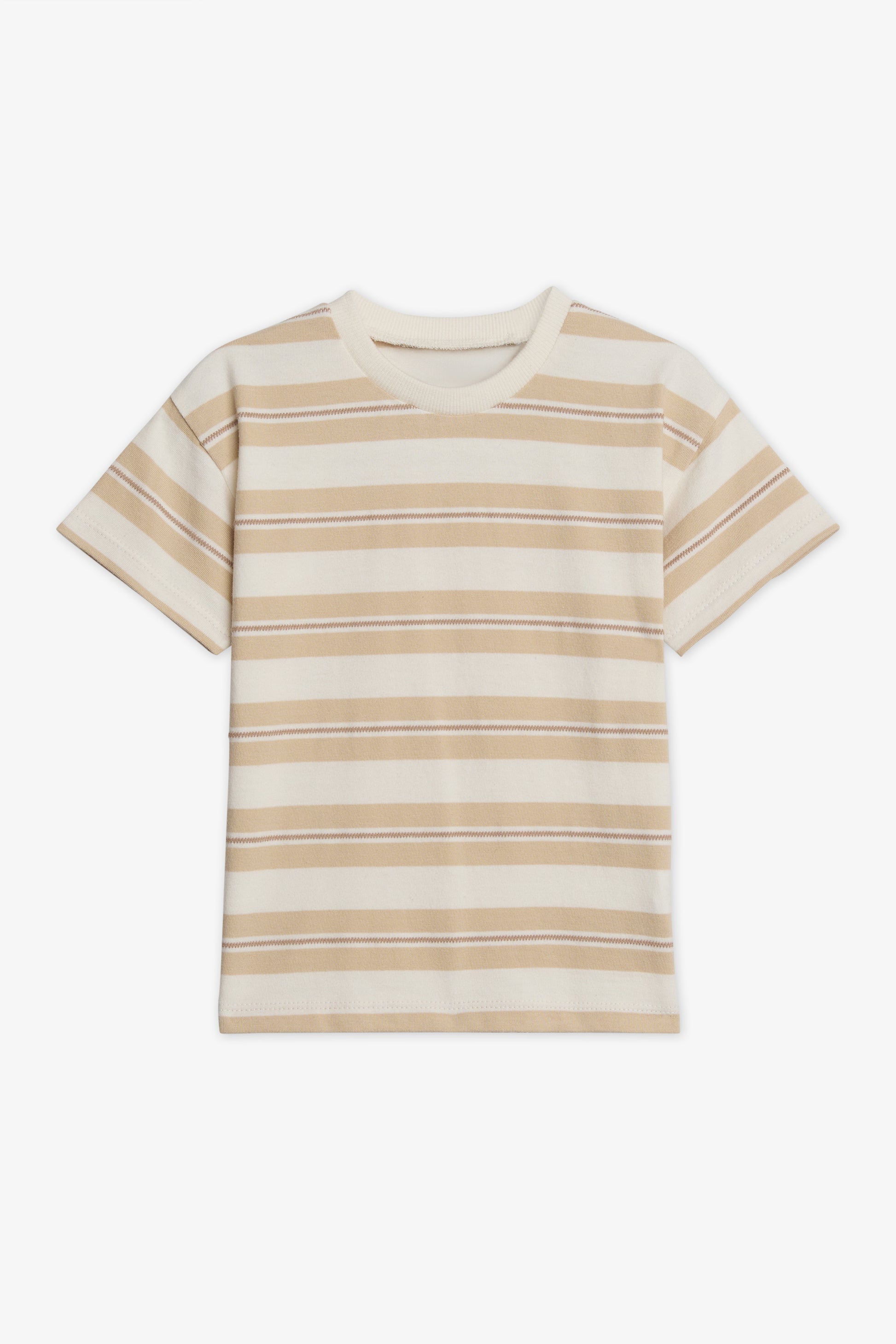 Chandail rayé col rond boxy - Bébé garçon && BRONZÉ