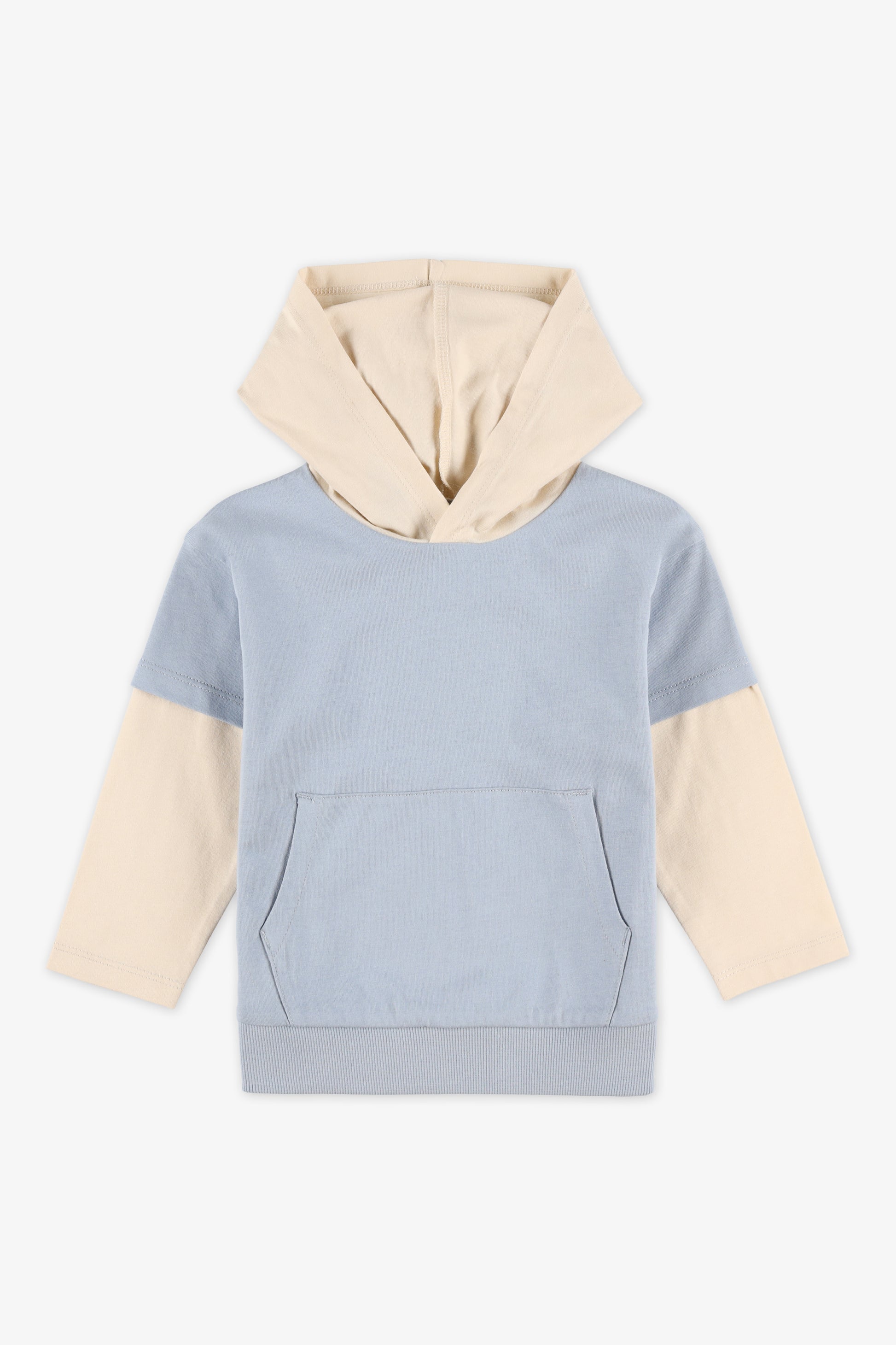 Chandail à capuchon boxy en coton - Bébé garçon && BLEU