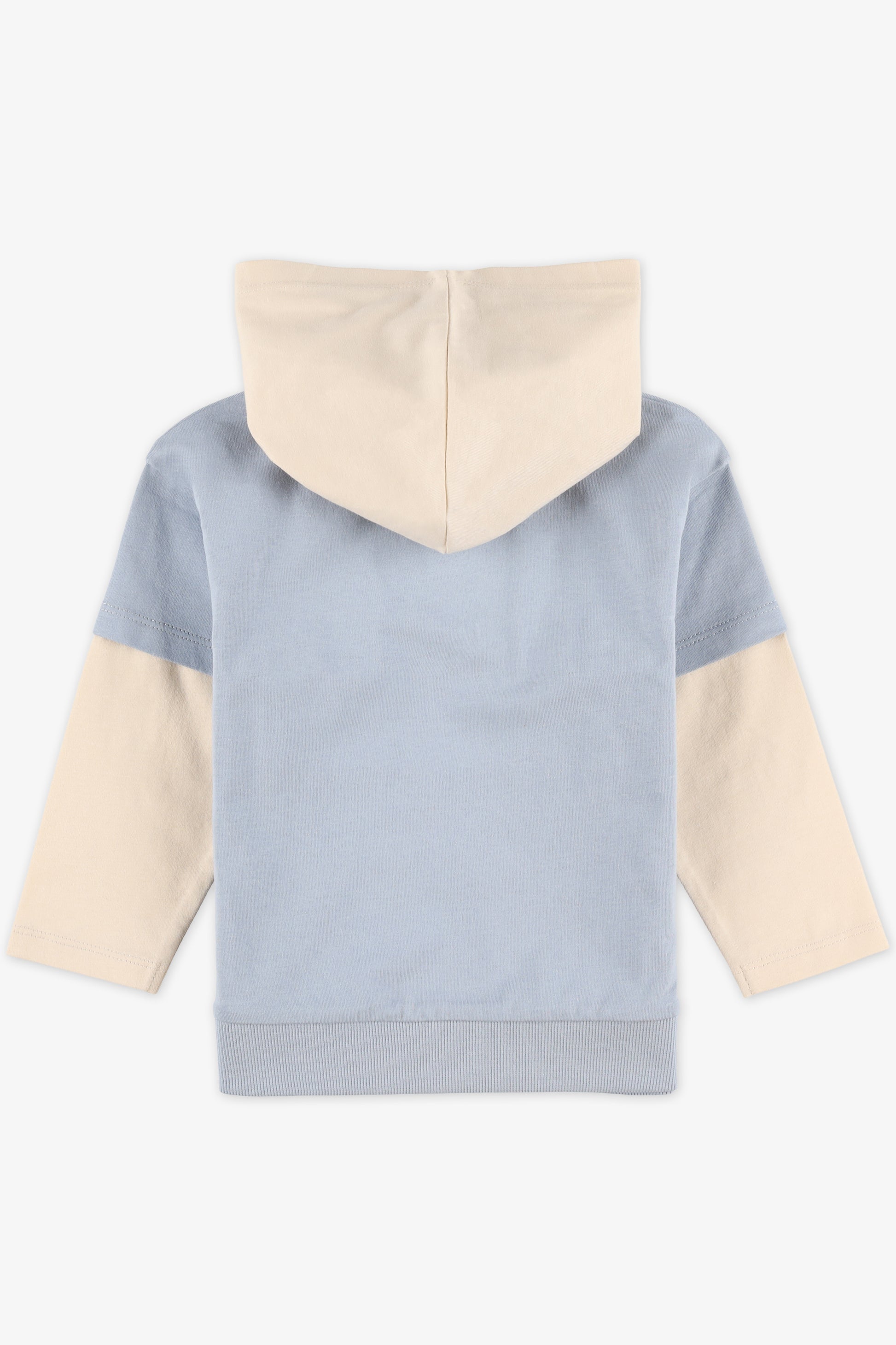 Chandail à capuchon boxy en coton - Bébé garçon && BLEU