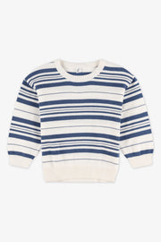 Chandail tricot rayé à manches longues - Bébé garçon && BLANC MULTI