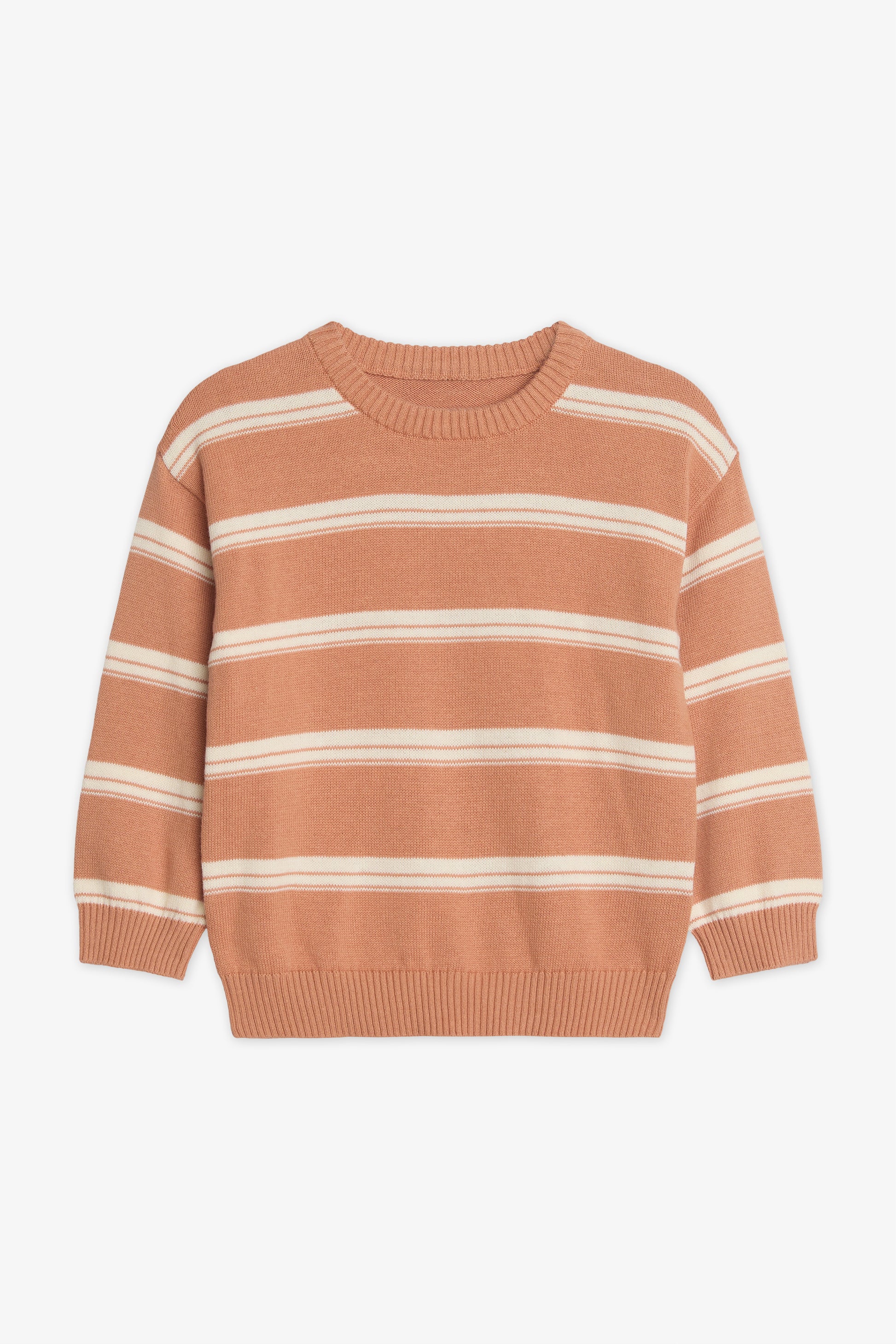 Chandail tricot rayé à manches longues - Bébé garçon && TAUPE MULTI