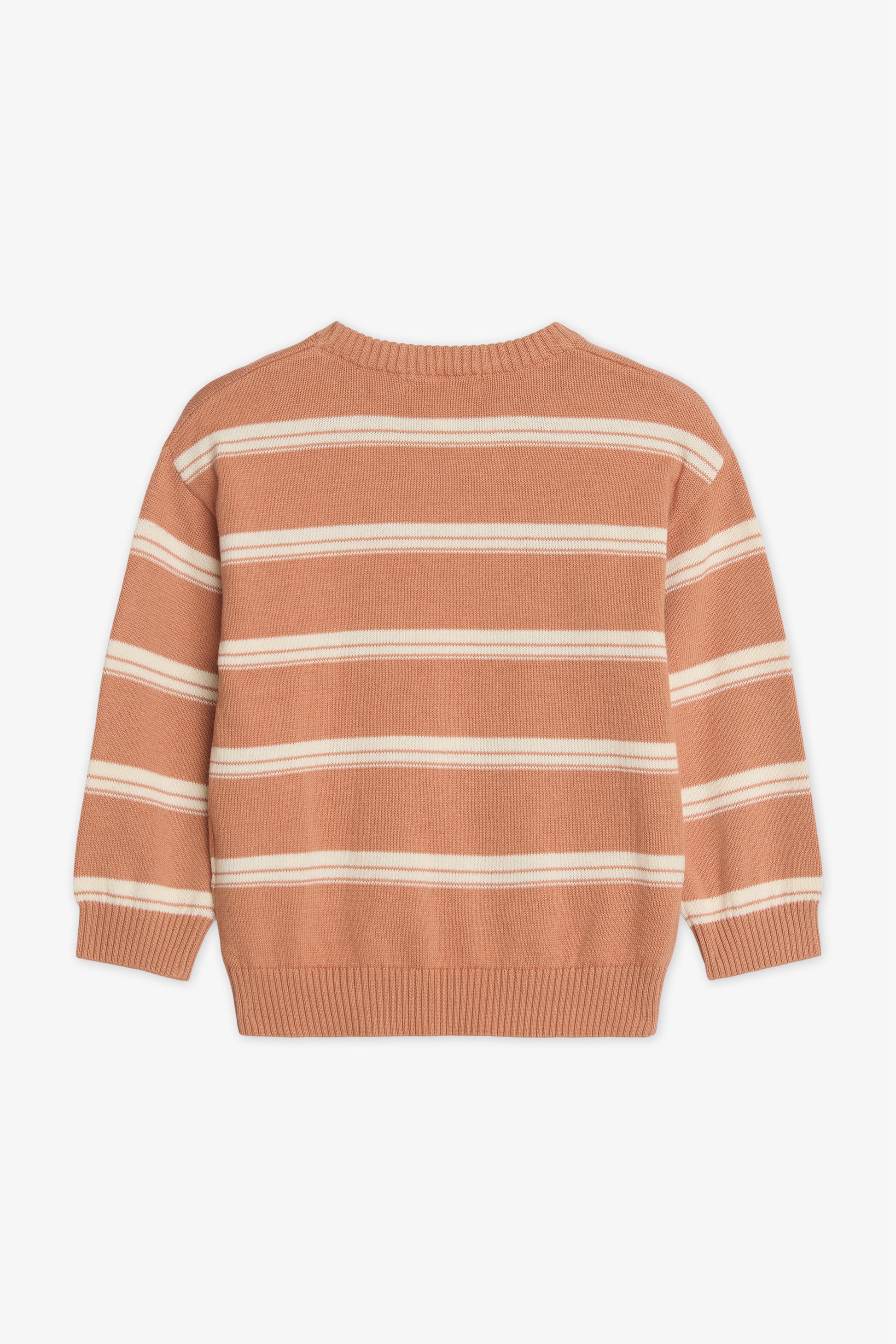 Chandail tricot rayé à manches longues - Bébé garçon && TAUPE MULTI