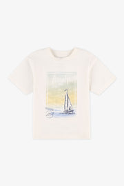 Chandail M/courtes boxy en coton - Bébé garçon && BLANC