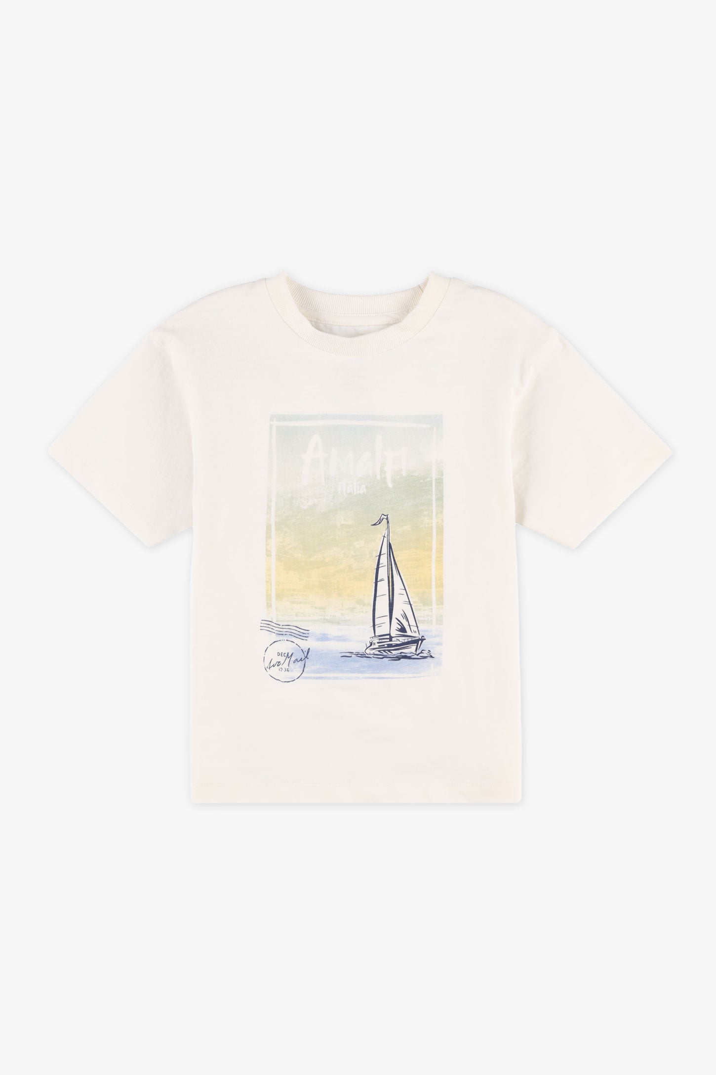 Chandail M/courtes boxy en coton - Bébé garçon && BLANC