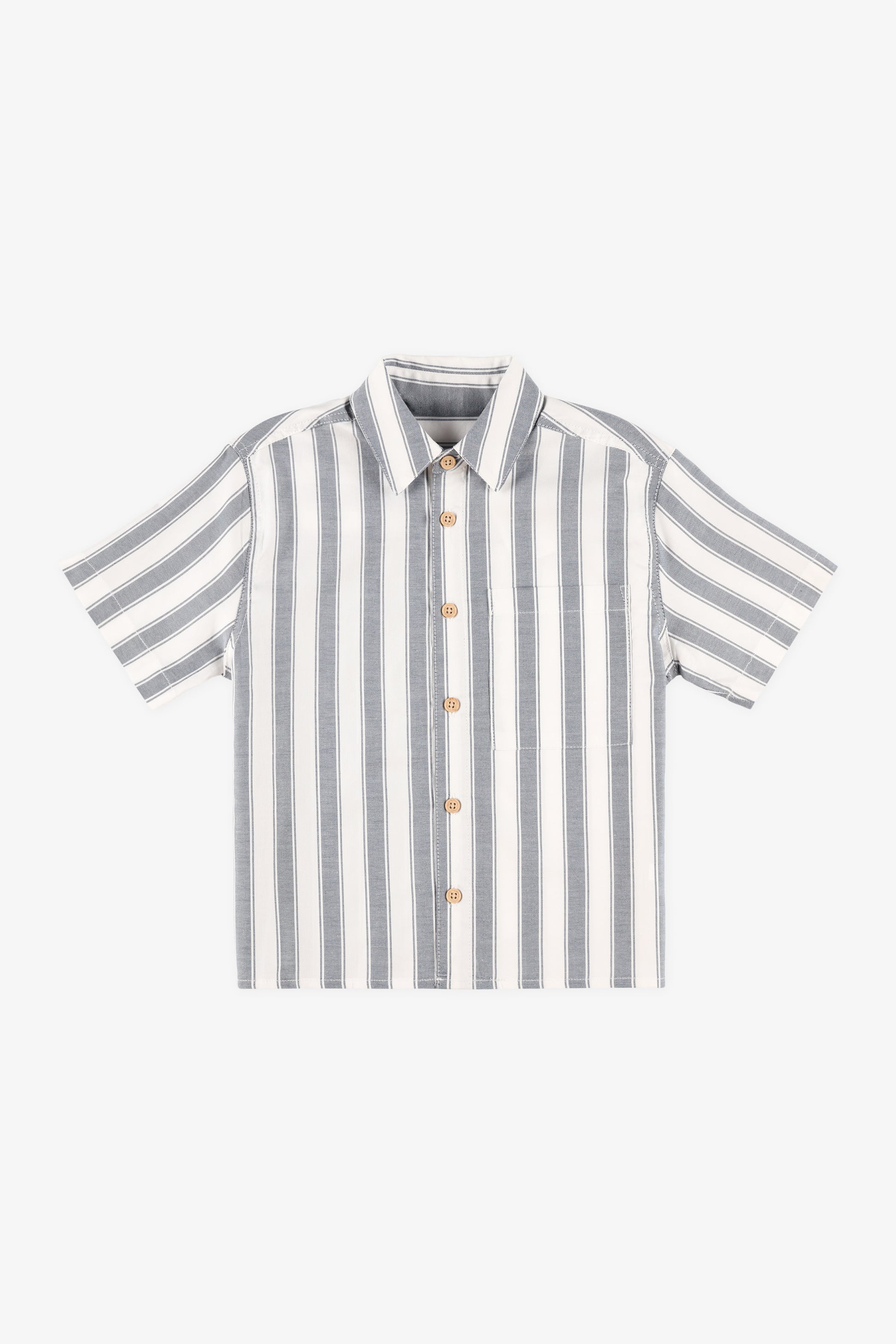Chemise M/courtes boxy avec poche - Enfant garçon && INDIGO