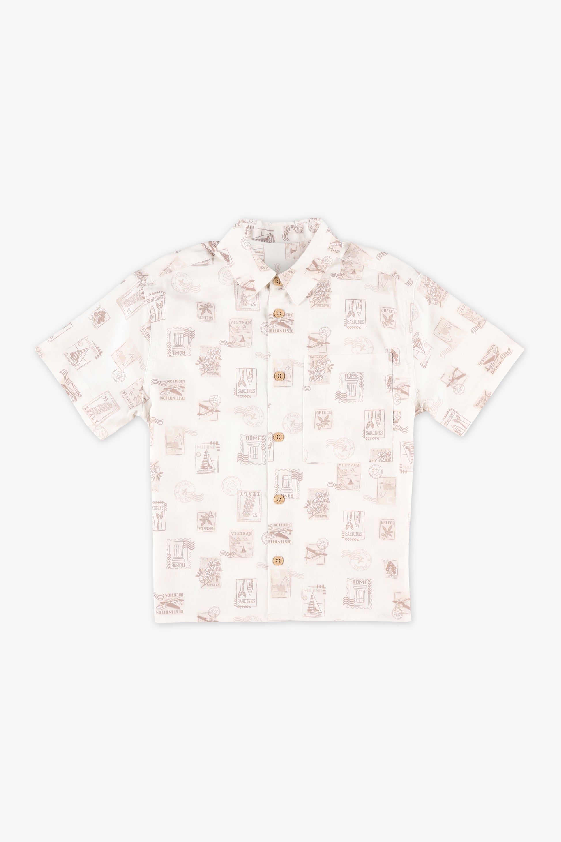 Chemise M/courtes boxy avec poche - Enfant garçon && BLANC MULTI