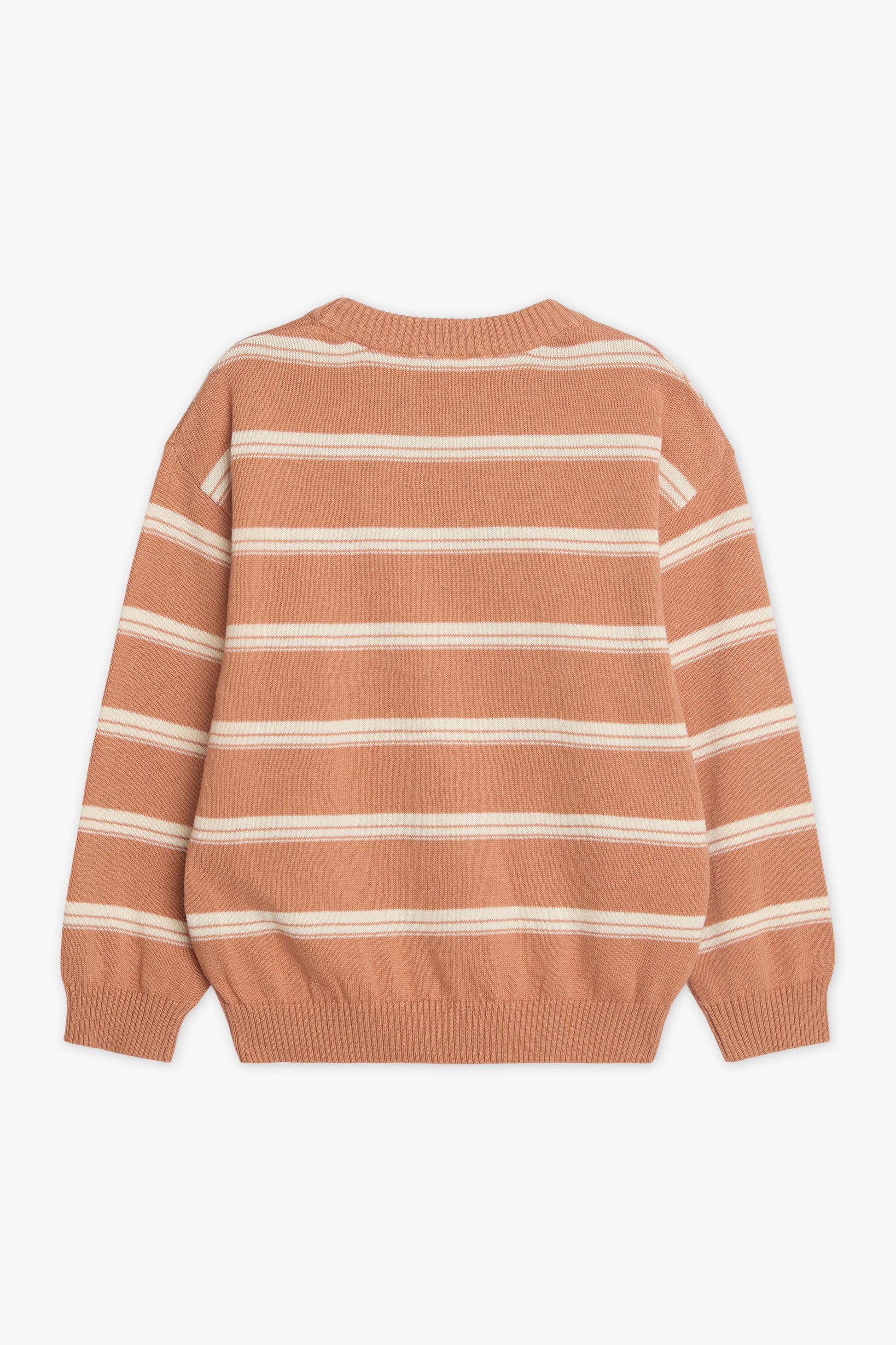 Chandail tricot rayé col rond - Enfant garçon && BRUN/MULTI