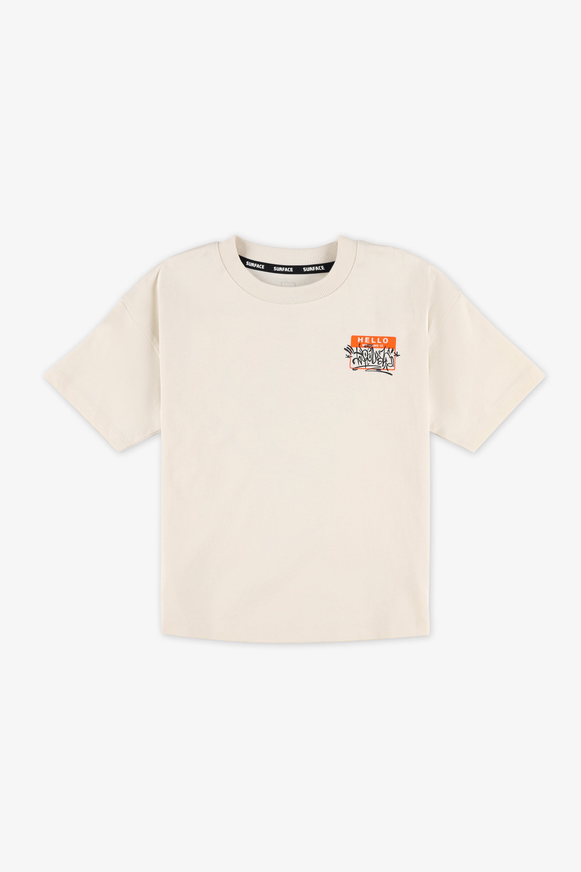 Chandail M/courtes oversize en coton - Enfant garçon && BLANC CASSÉ