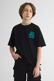 Chandail M/courtes oversize en coton - Ado garçon && NOIR