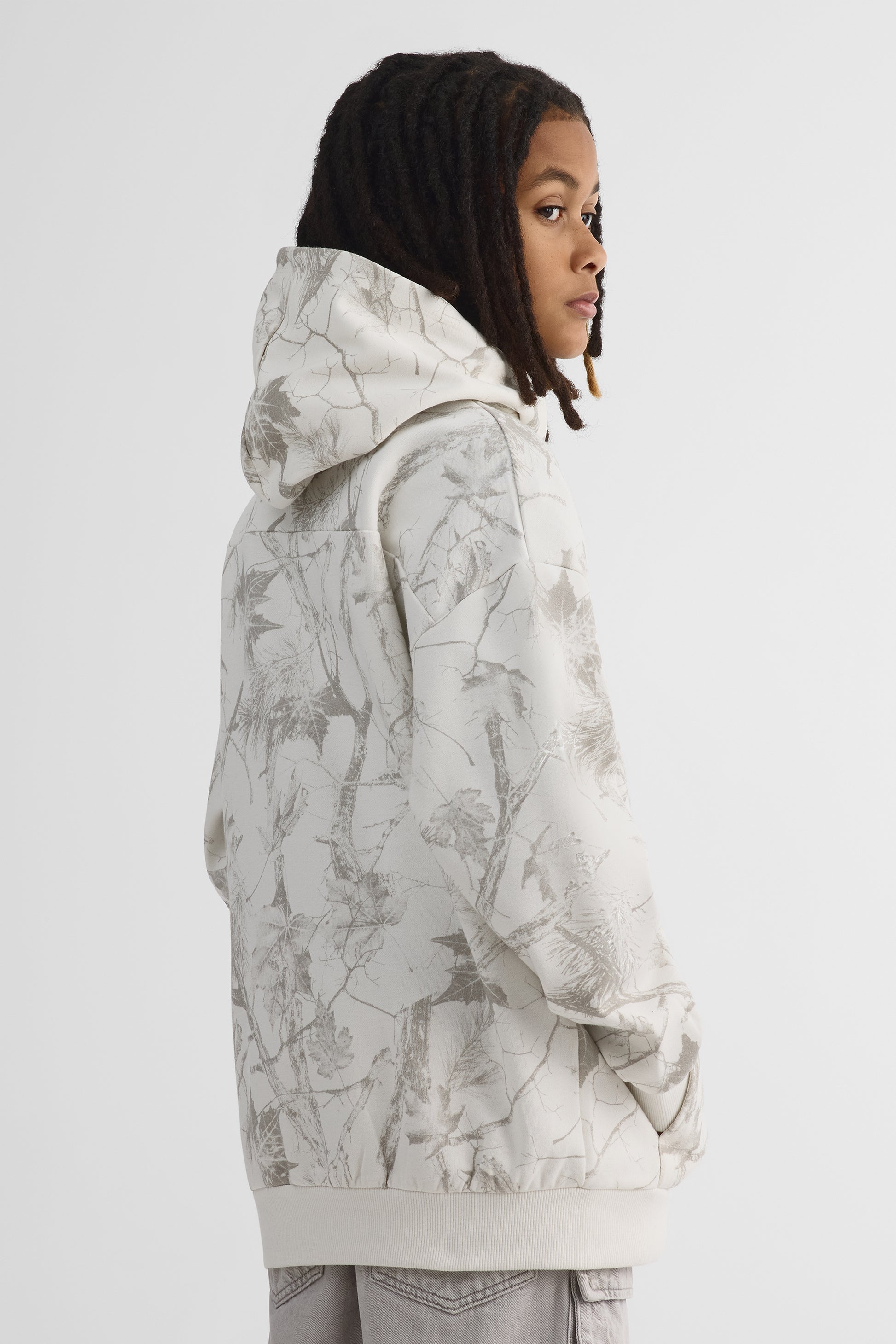 Chandail à capuchon oversize en coton - Ado garçon && GRIS MULTI